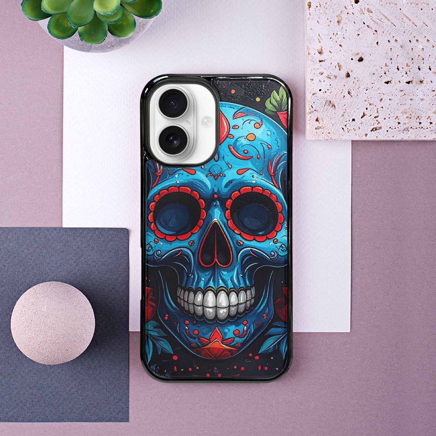 iPhone 16 Case — Graffiti Skull, Custom Print Case Cover
