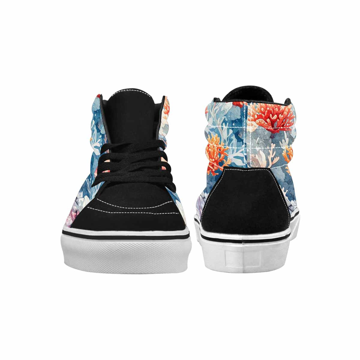 WOMEN'S Fish Scale Coral High Top Canvas Surreal Custom Shoes