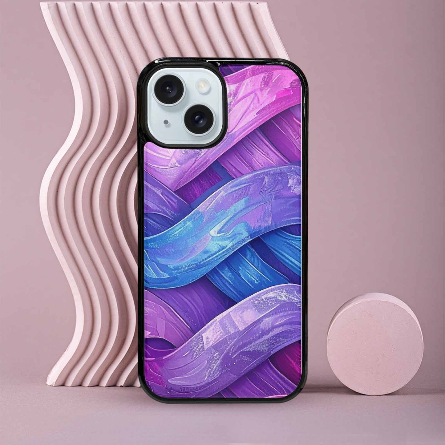 iPhone 15 Case — Bisexual Flag Color Theme Small Rainbow, Custom Print Case Cover