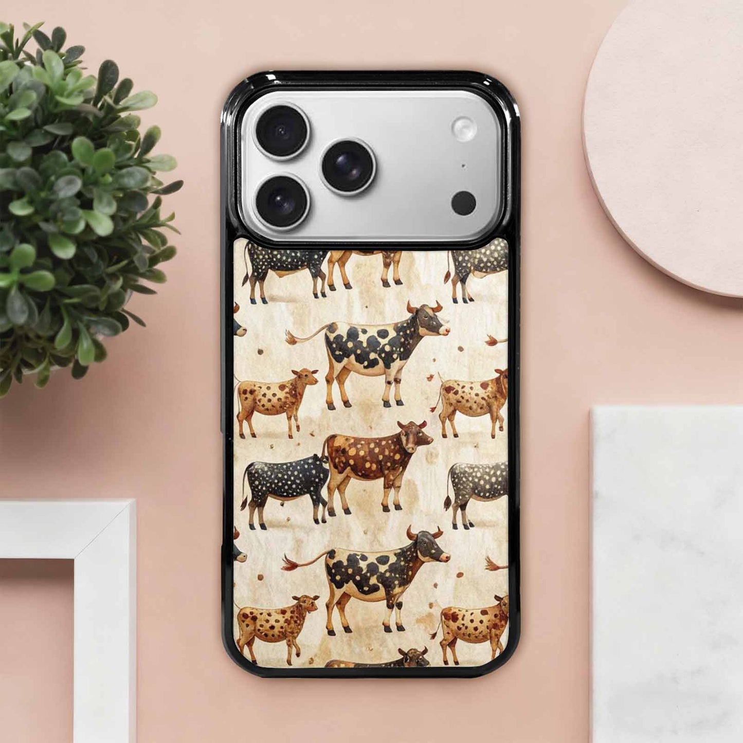 iPhone 17 Pro Max Case — Small Cow Animal Print Animal Print, Custom Made Phone Cover