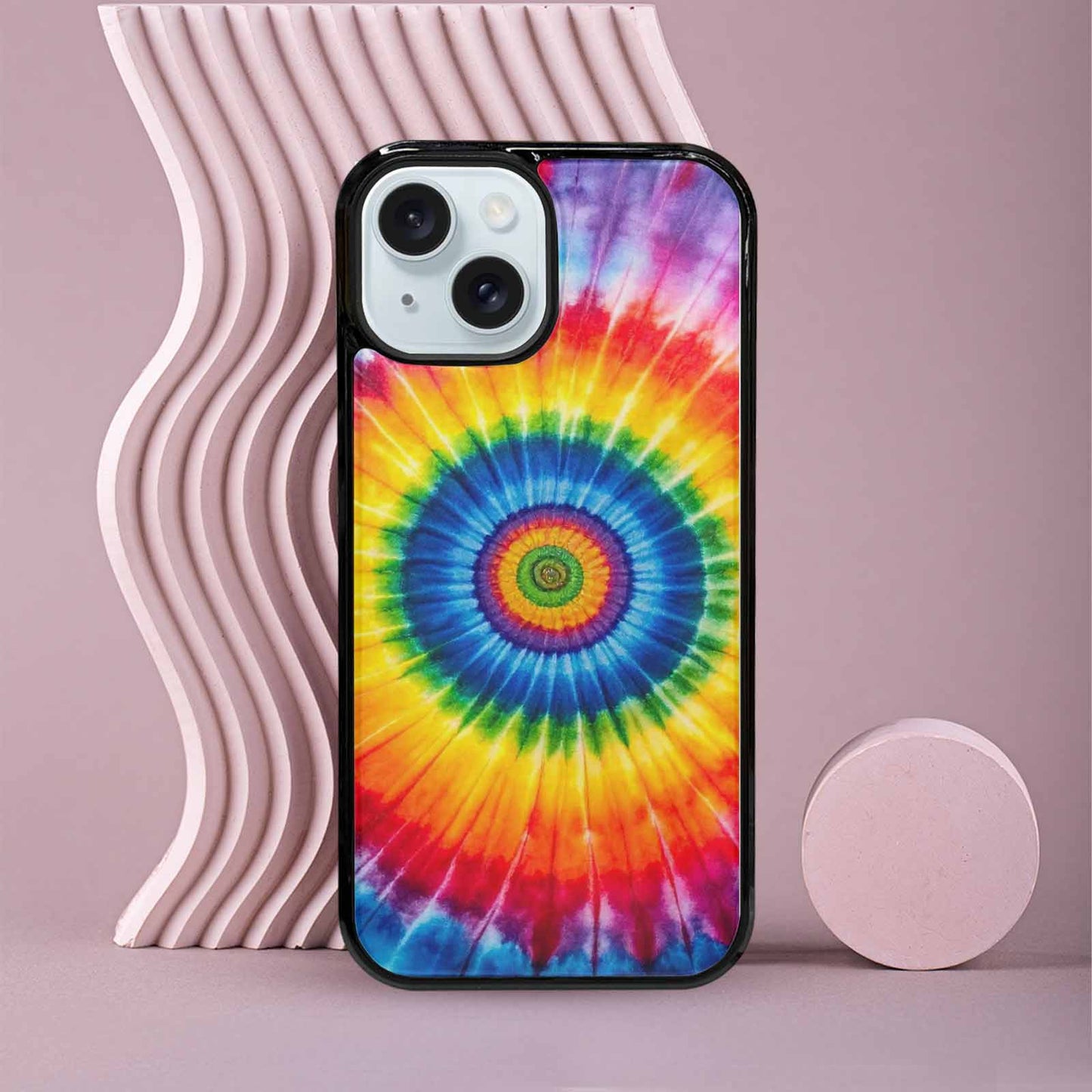 iPhone 15 Case — A1 Fly Rainbow Spiral Tie Dye, Custom Designed Case Cover