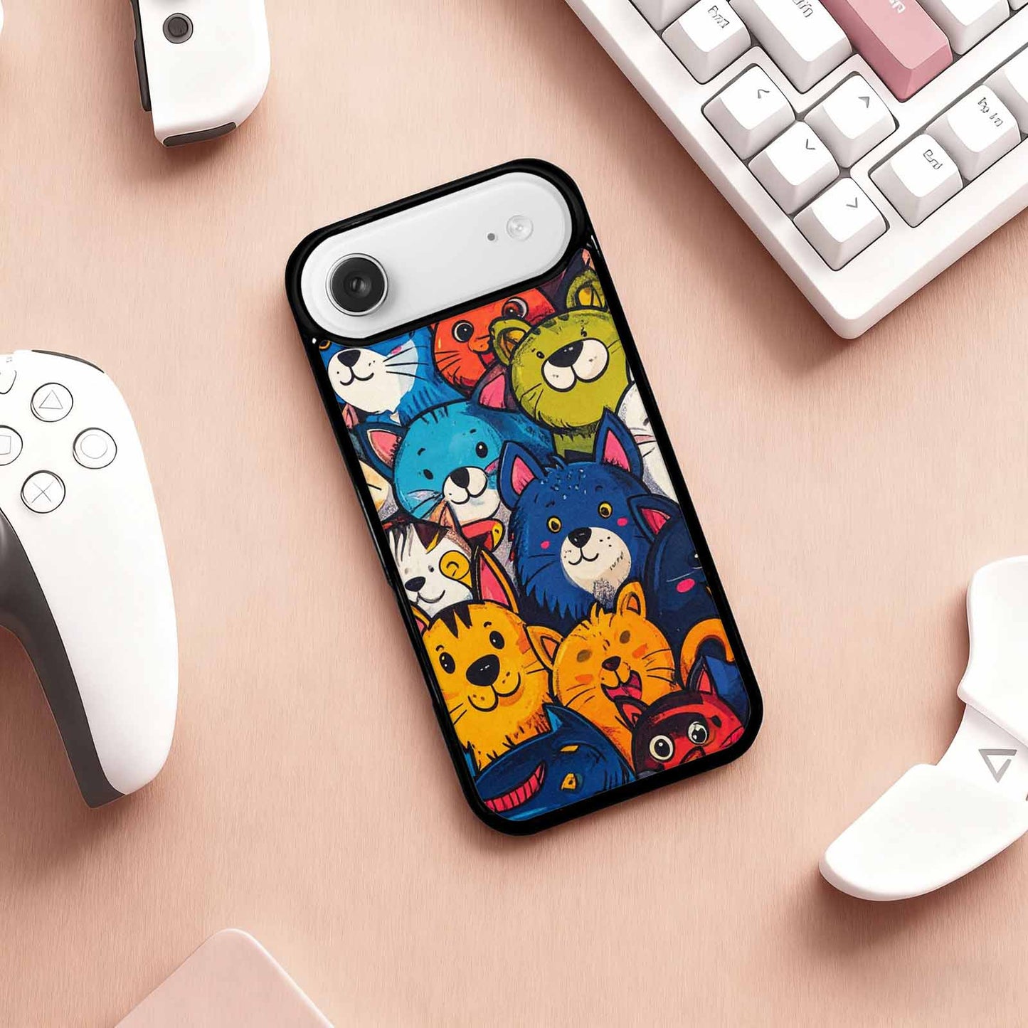 iPhone 17 Air Case — Seamless Tileable Pattern Of Overlapping Cartoon, Unique Phone Case Design