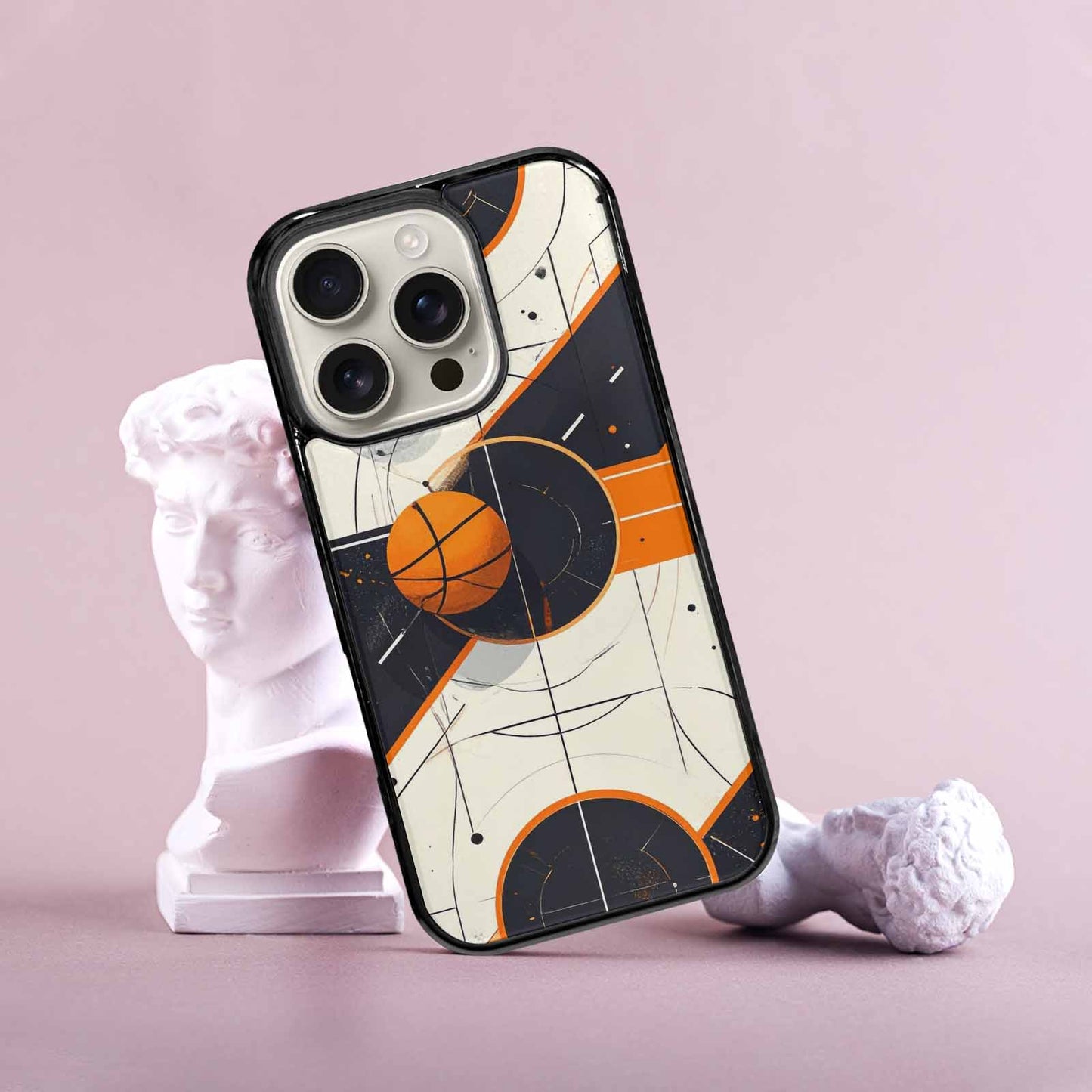 iPhone 16 Pro Case — Basketball Pattern Court Lines And Balls, Custom Phone Case