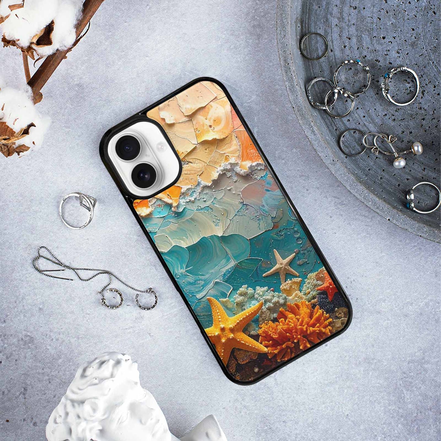 iPhone 16 Plus Case — Starfish Cluster Starfish Cluster Pattern Hundreds, Personalized Phone Case