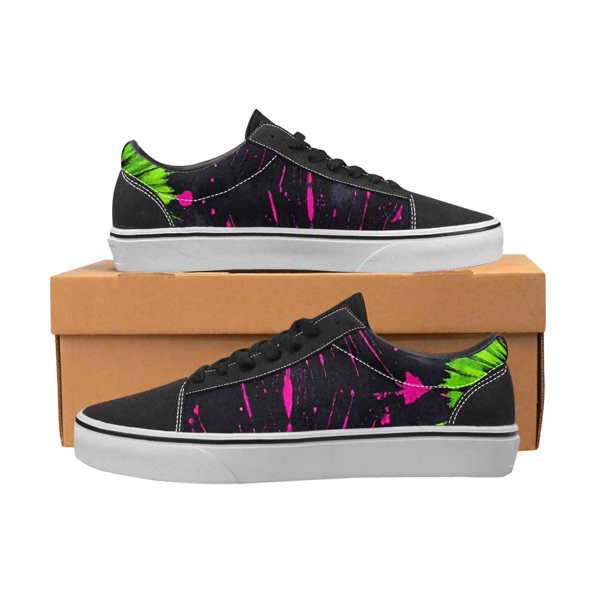 WOMEN'S Acid Wash Tie Dye Neon Canvas Lace-Up Cottagecore Custom Shoes
