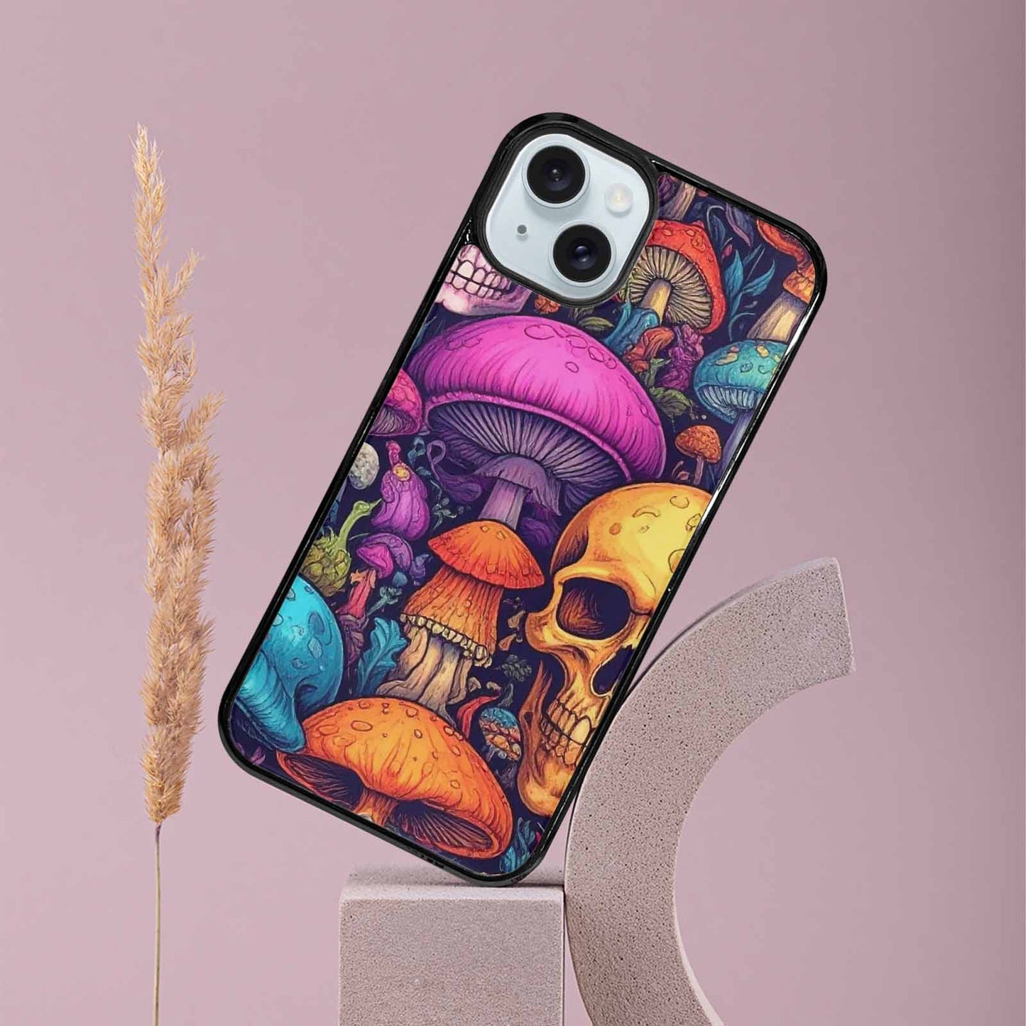 iPhone 15 Plus Case — Mushroom Skull, Custom Designed Case Cover