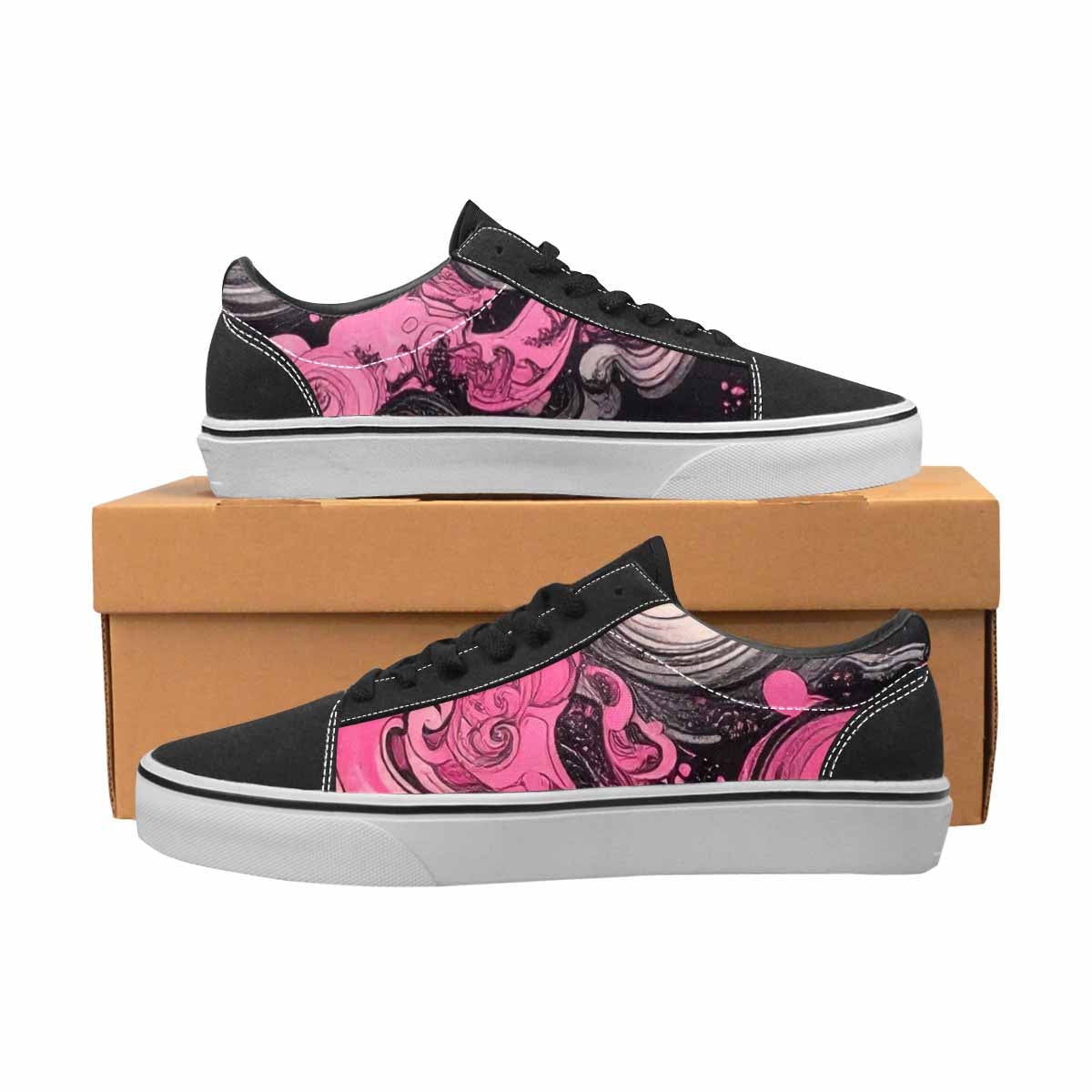 WOMEN'S Van Gogh Swirl Lace-Up Canvas Melting Art Sneakers