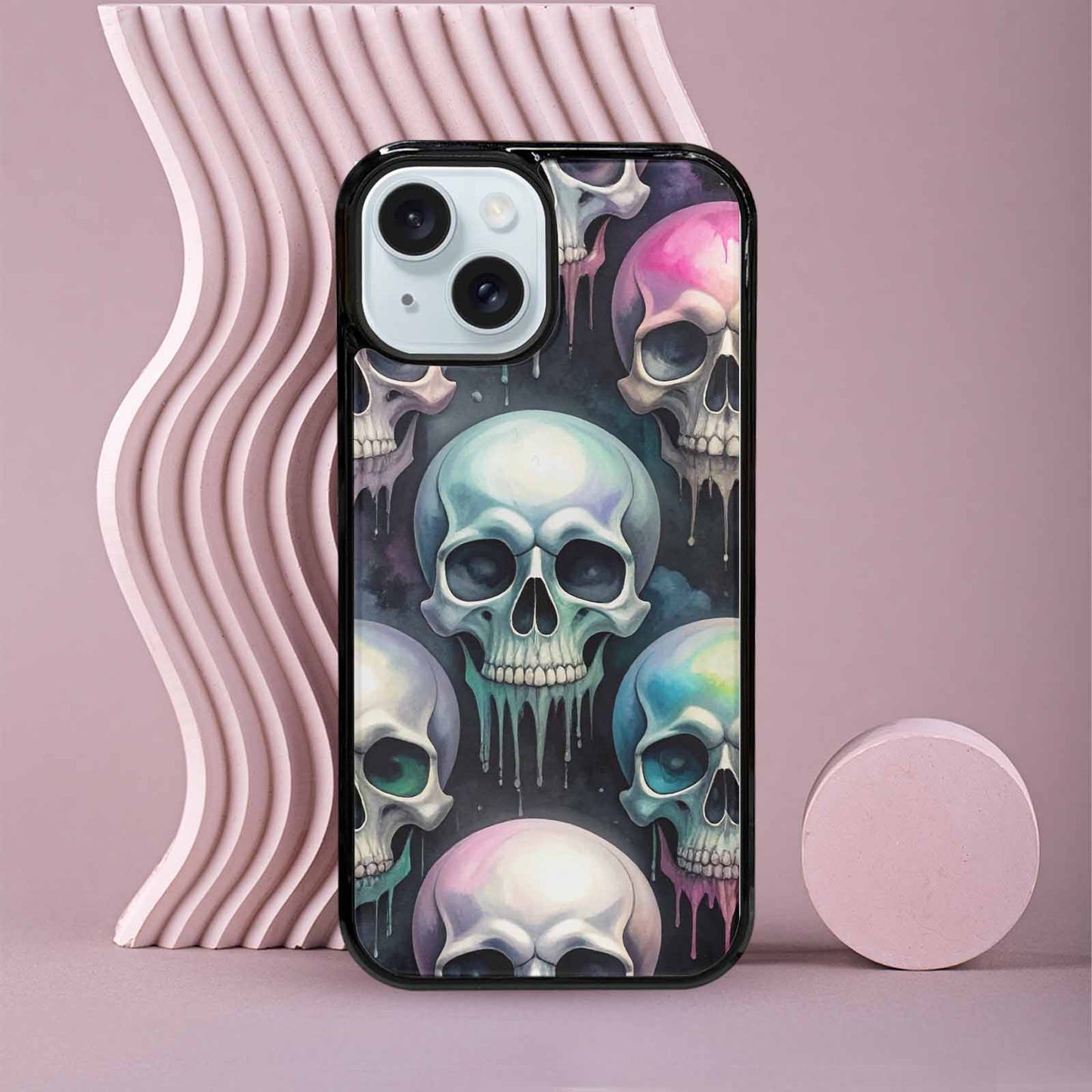 iPhone 15 Case — Dark Black And White Color Tone, Custom Art Phone Cover