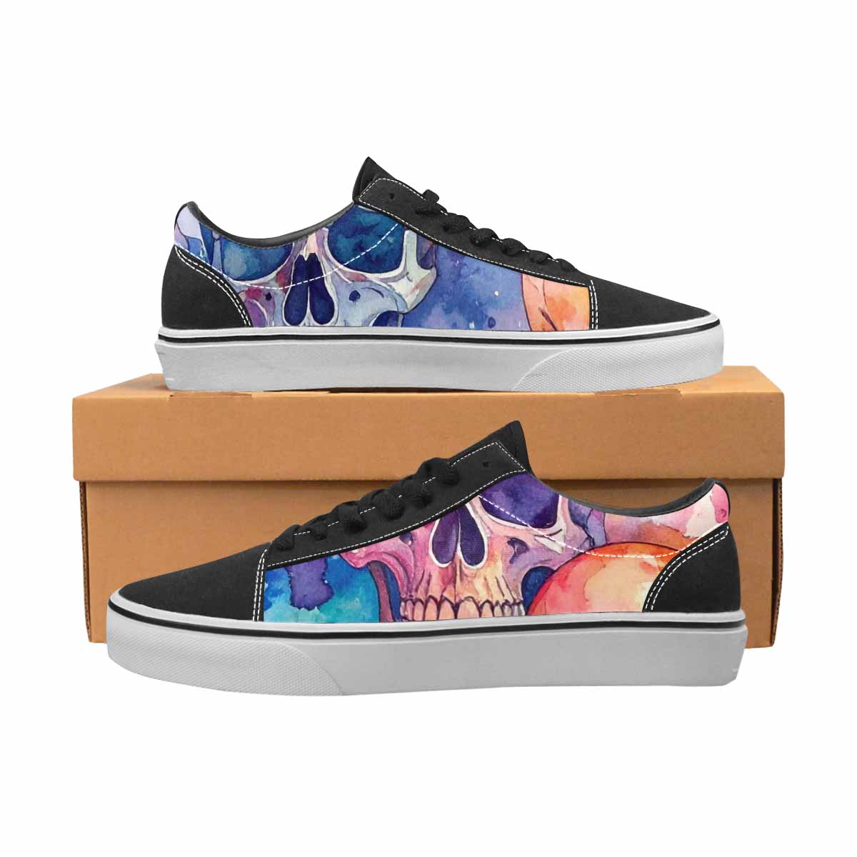 WOMEN'S Kulls - Watercolor Canvas Lace-Up Y2K Custom Shoes