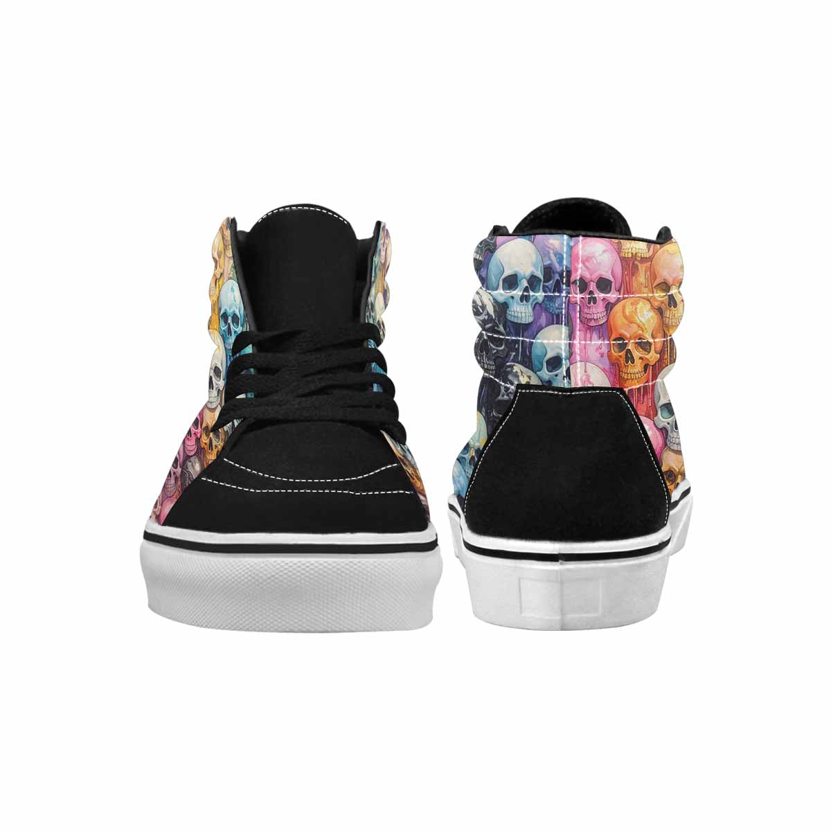MEN'S Skulls Marble Skulls High Top Canvas Vibrant Chaos Custom Sneakers