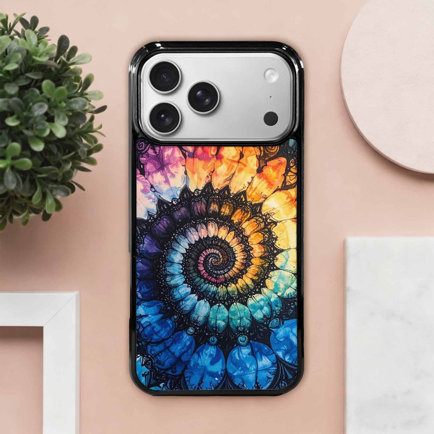 iPhone 17 Pro Max Case — Tie Dye Swirls (black Tie Dye, Custom Print Case Cover