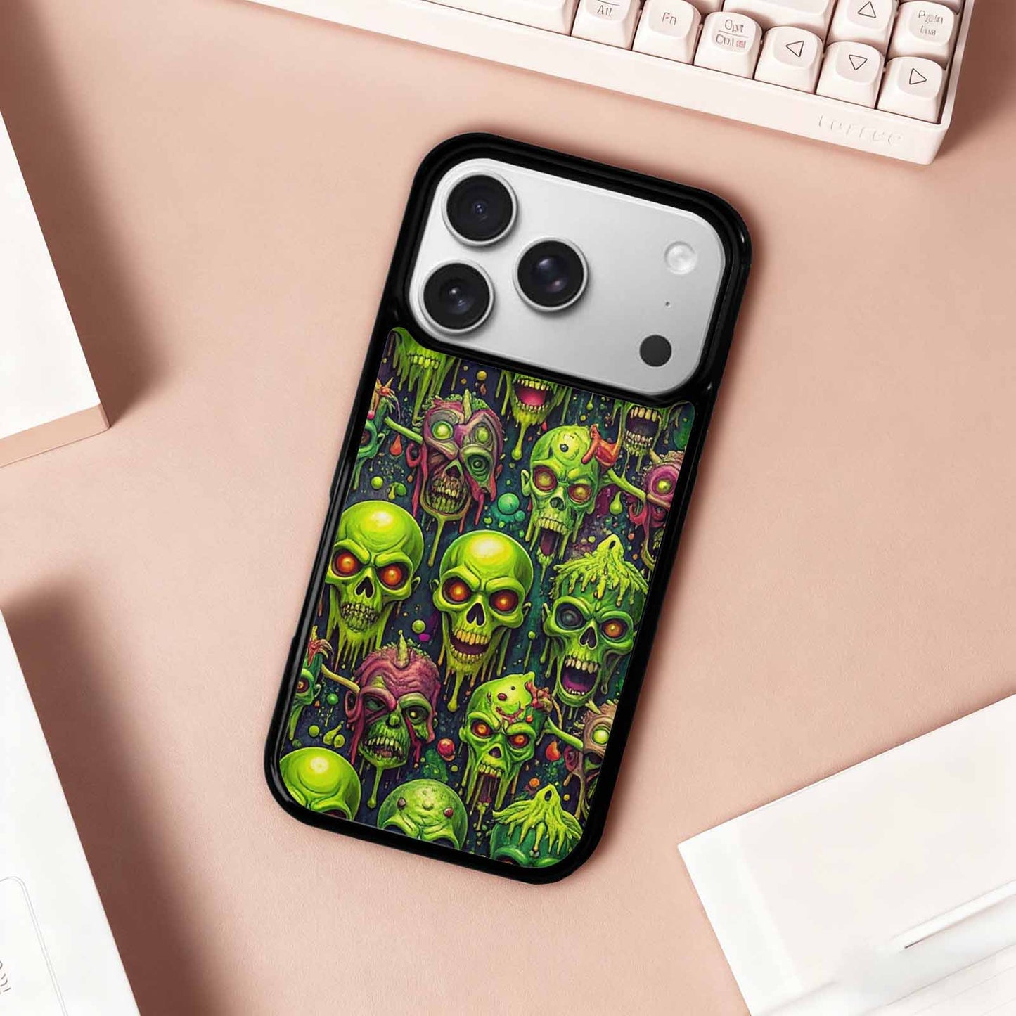 iPhone 17 Pro Case — Toxic Radioactive Creature Pattern Hundreds Original, Custom Printed Phone Case