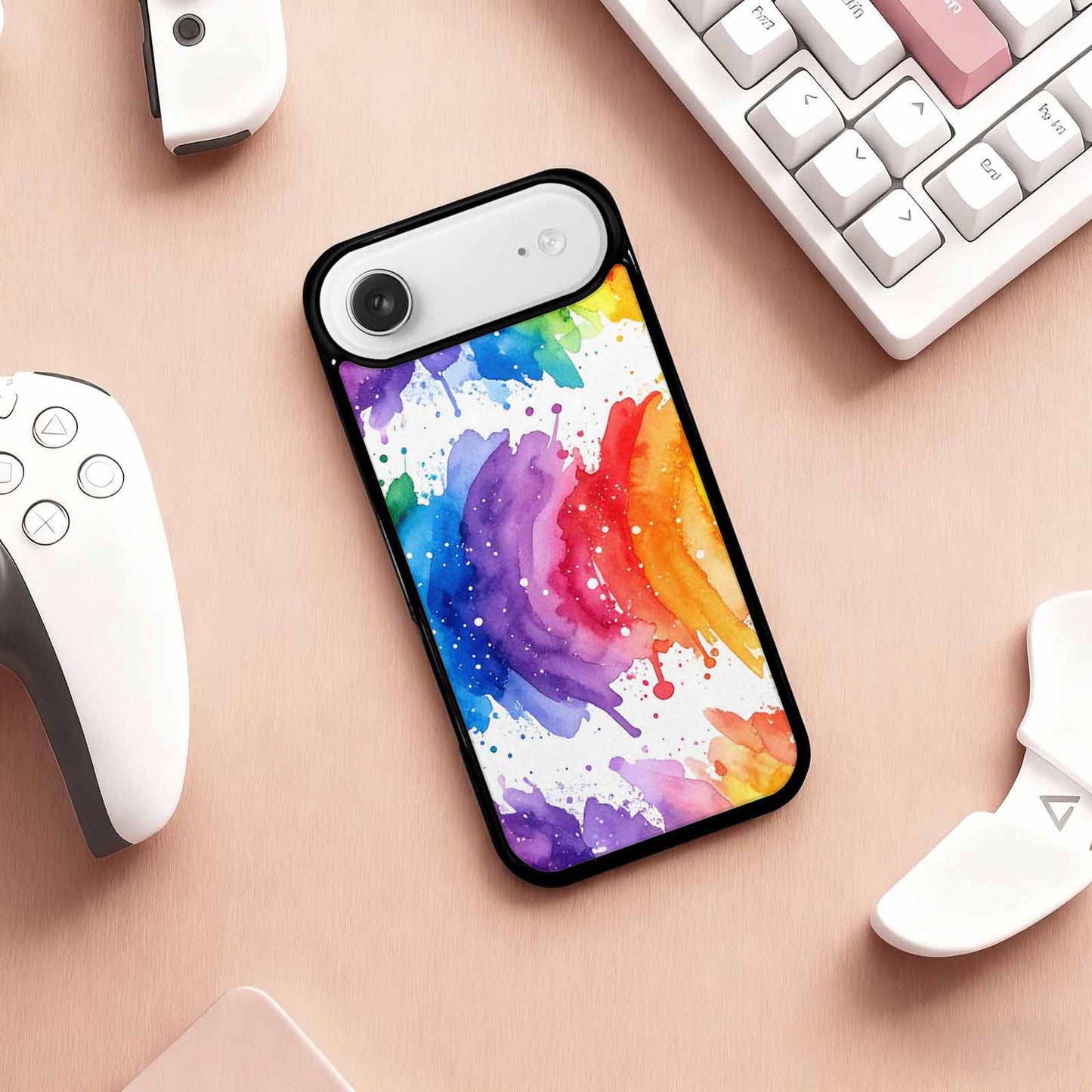 iPhone 17 Air Case — Watercolor Splash Abstract Pattern Seamless Watercolor, Customized Protective Case