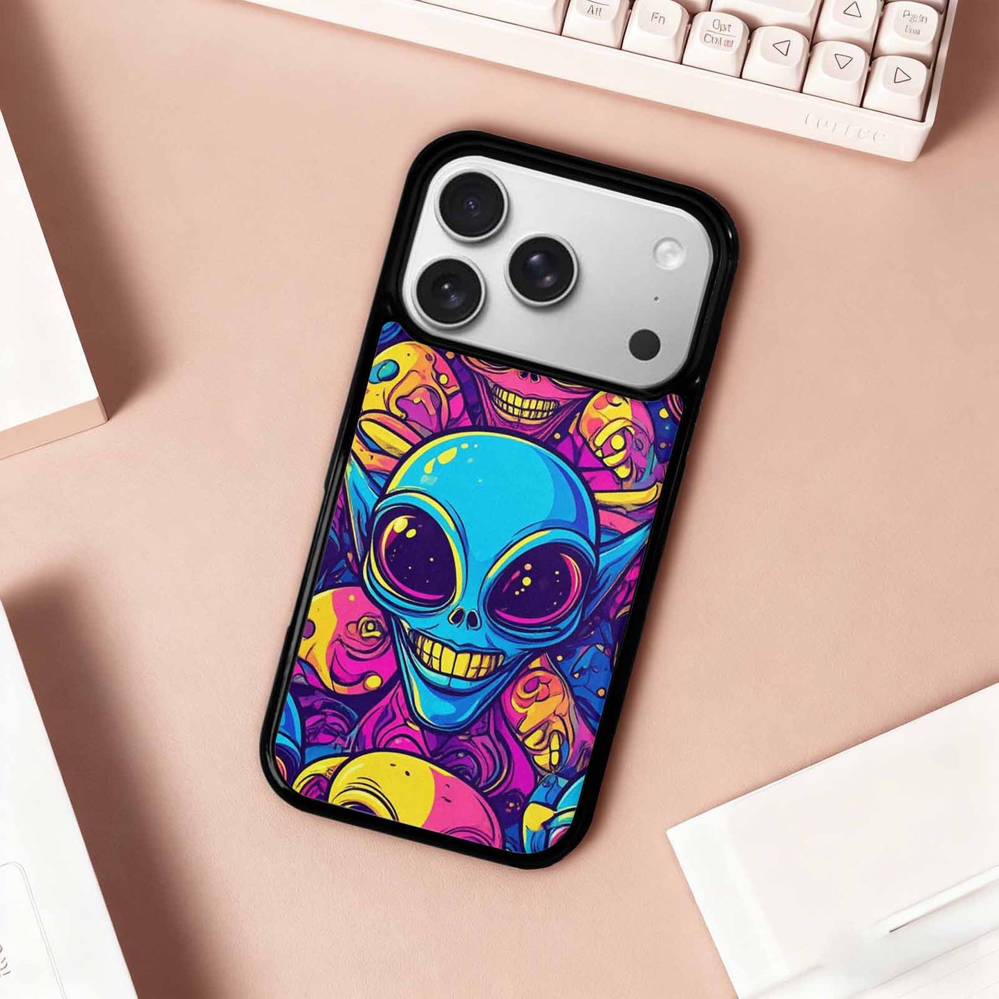 iPhone 17 Pro Case — Alien Ufo Cartoon Art Pattern Alien, Custom Art Phone Cover