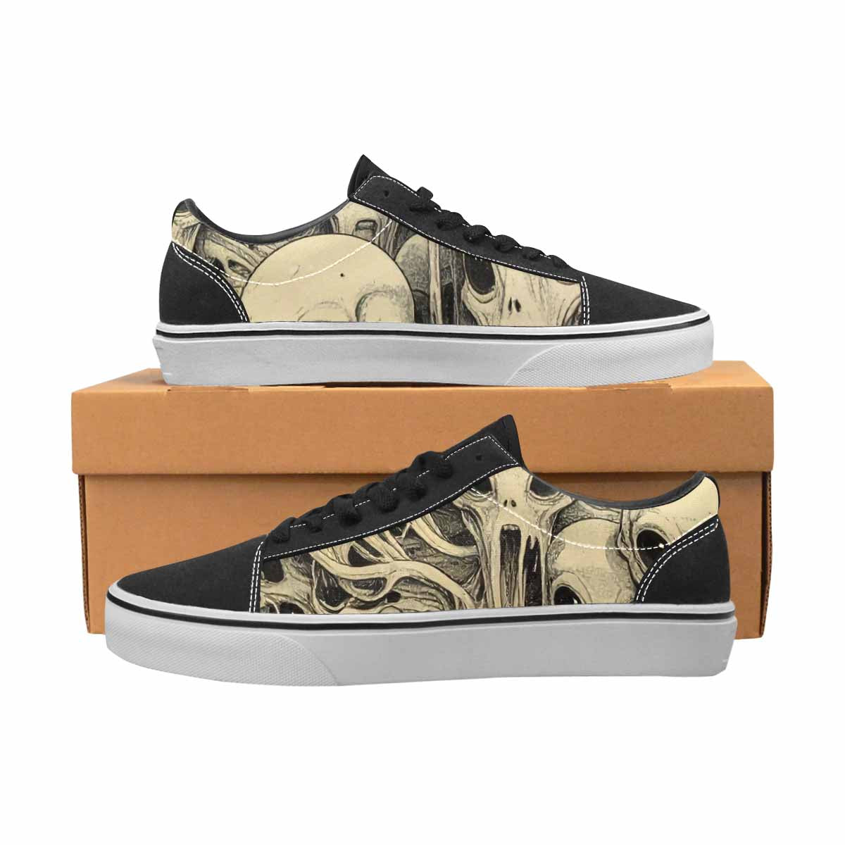 WOMEN'S Melting Aliens Lace-Up Canvas Cottagecore Sneakers