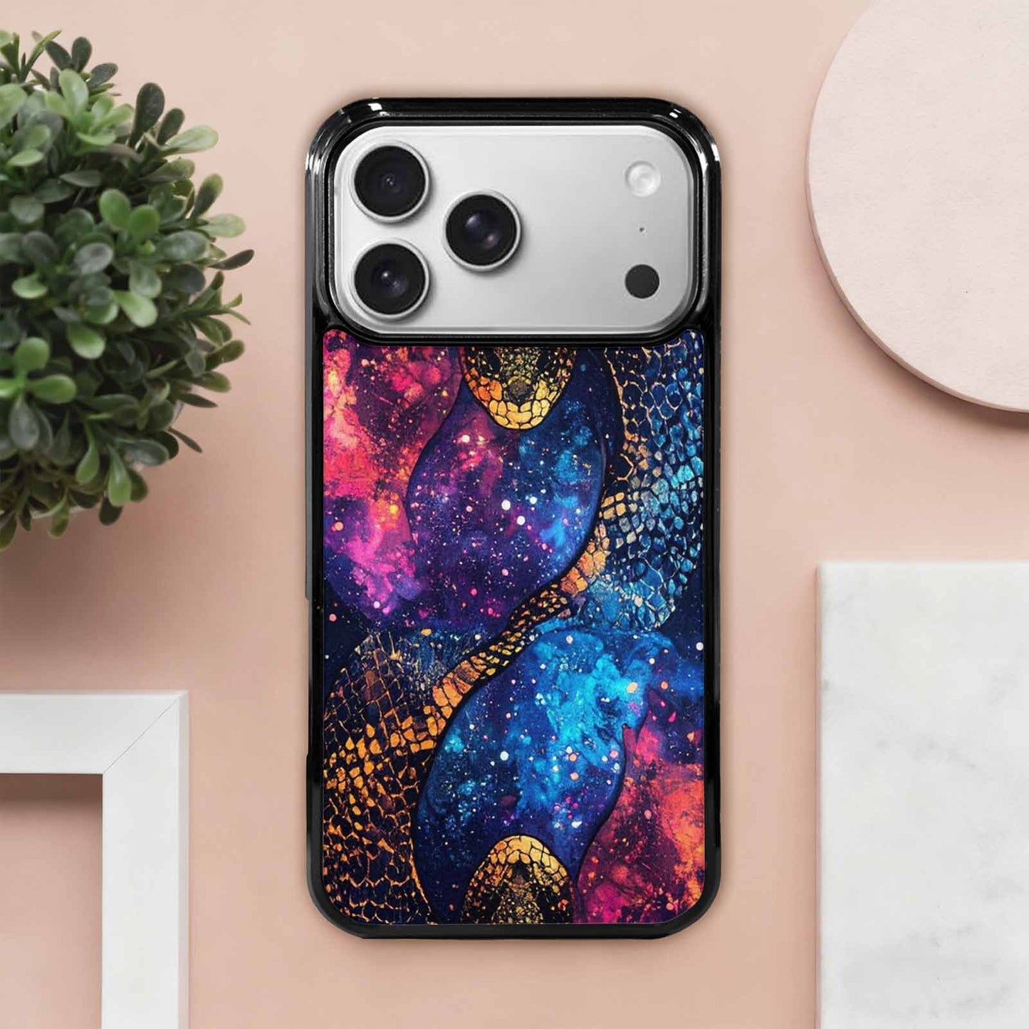 iPhone 17 Pro Max Case — Snake Print Galaxy Seamless Animal Print, Personalized Phone Case