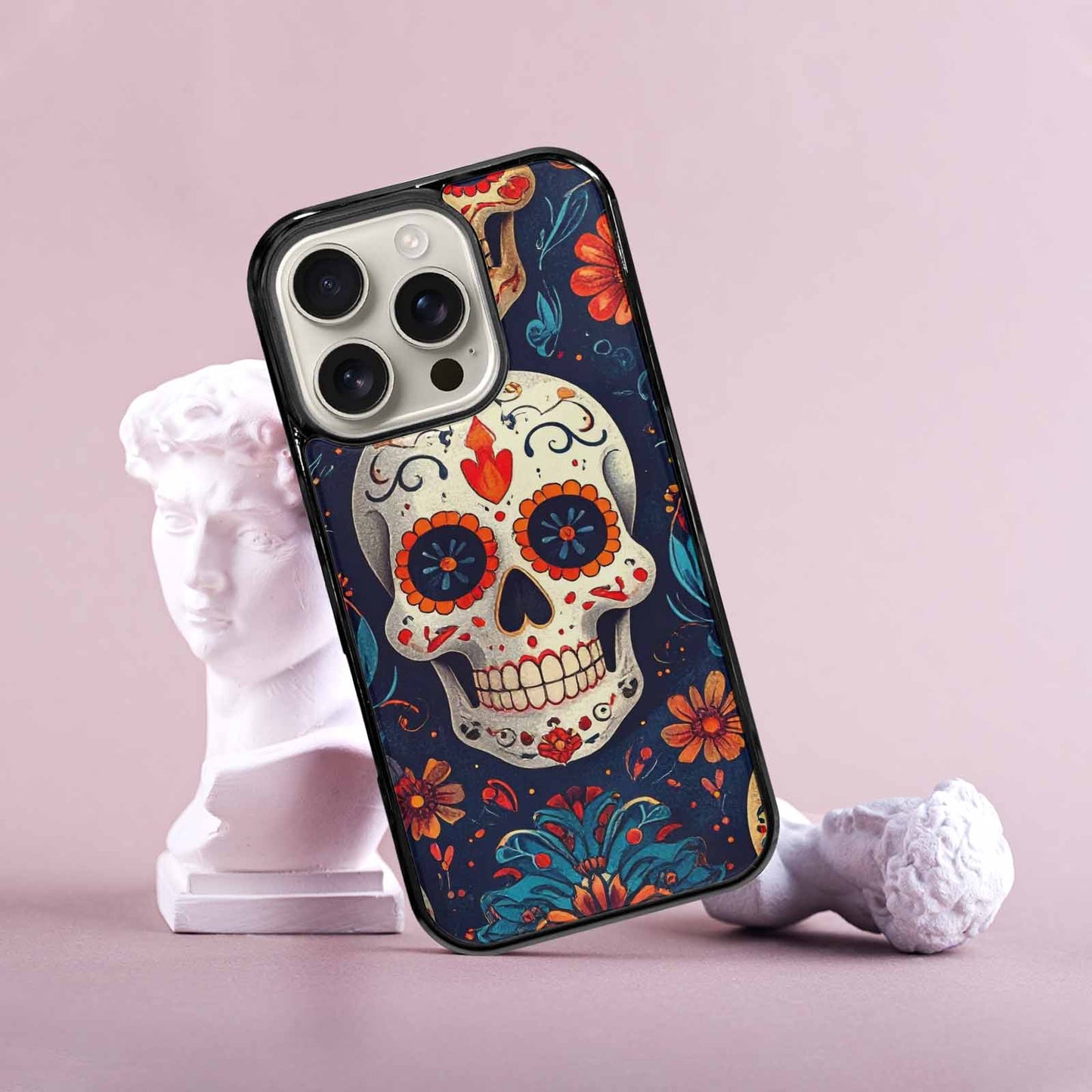iPhone 16 Pro Case — Day Dead Sugar Skull Art 100s, Custom Designed Case Cover