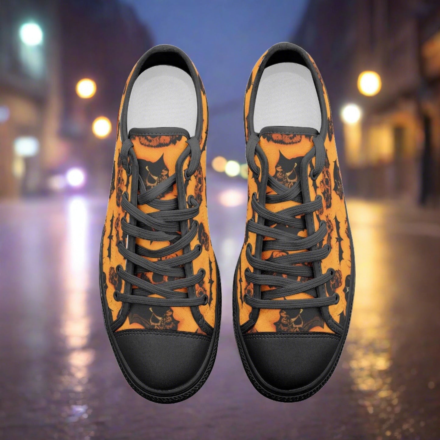 Cyberpunk Amber Gold Wearable Bold Art - Freaky Shoes | Custom Art Sneakers