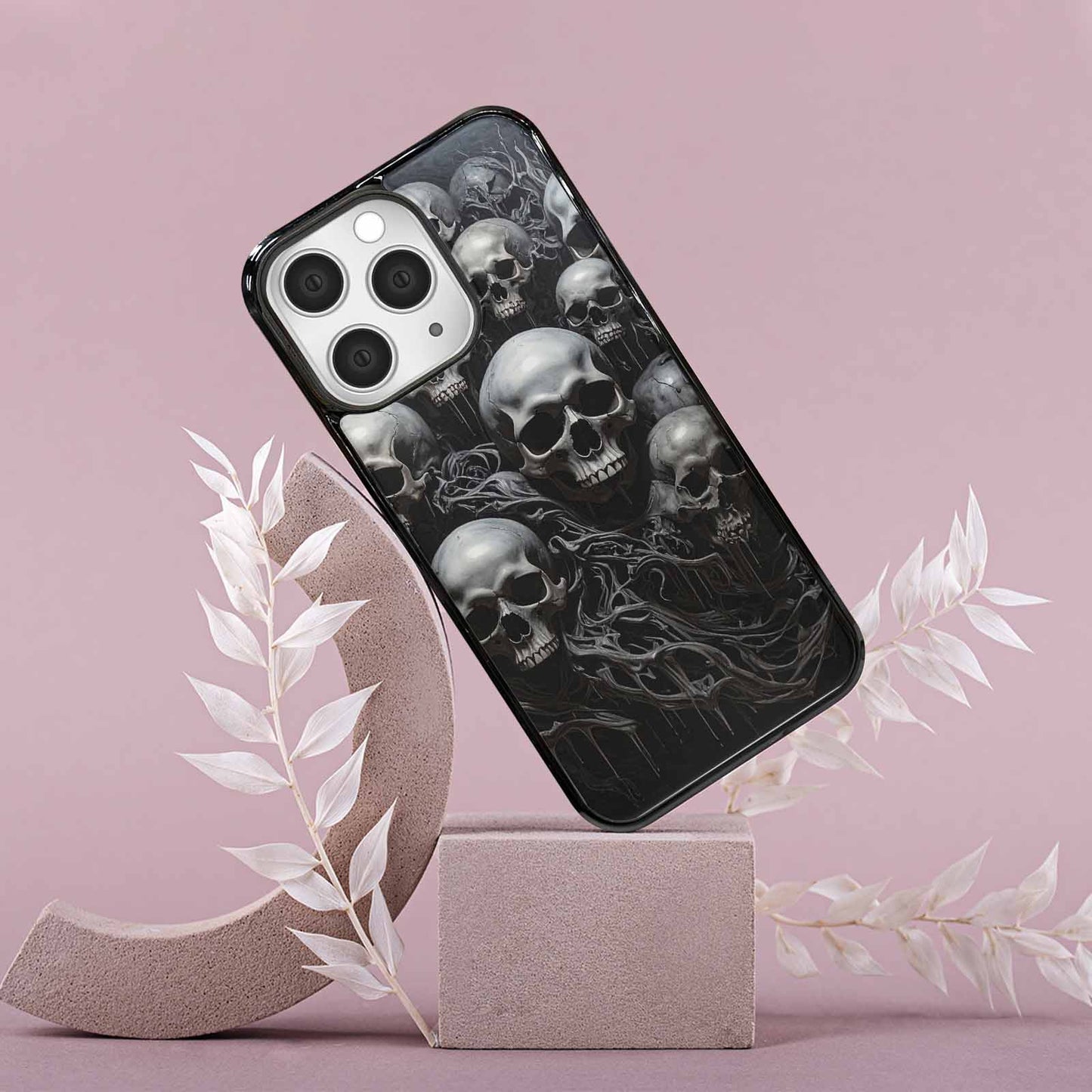 iPhone 15 Pro Max Case — Grey Dark Black And Grey Tones, Customized Protective Case