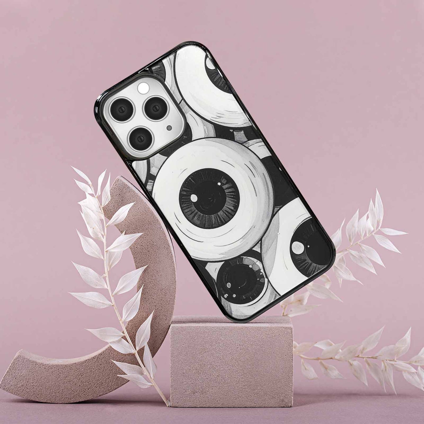 iPhone 15 Pro Max Case — Googly Cartoon Eyeballs, Custom Art Phone Cover
