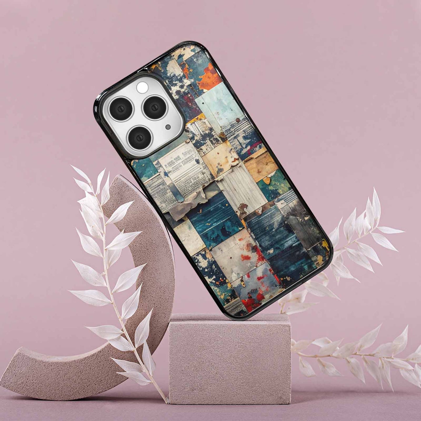 iPhone 15 Pro Max Case — Distressed Grunge Texture Pattern Hundreds Of, Custom Art Phone Cover