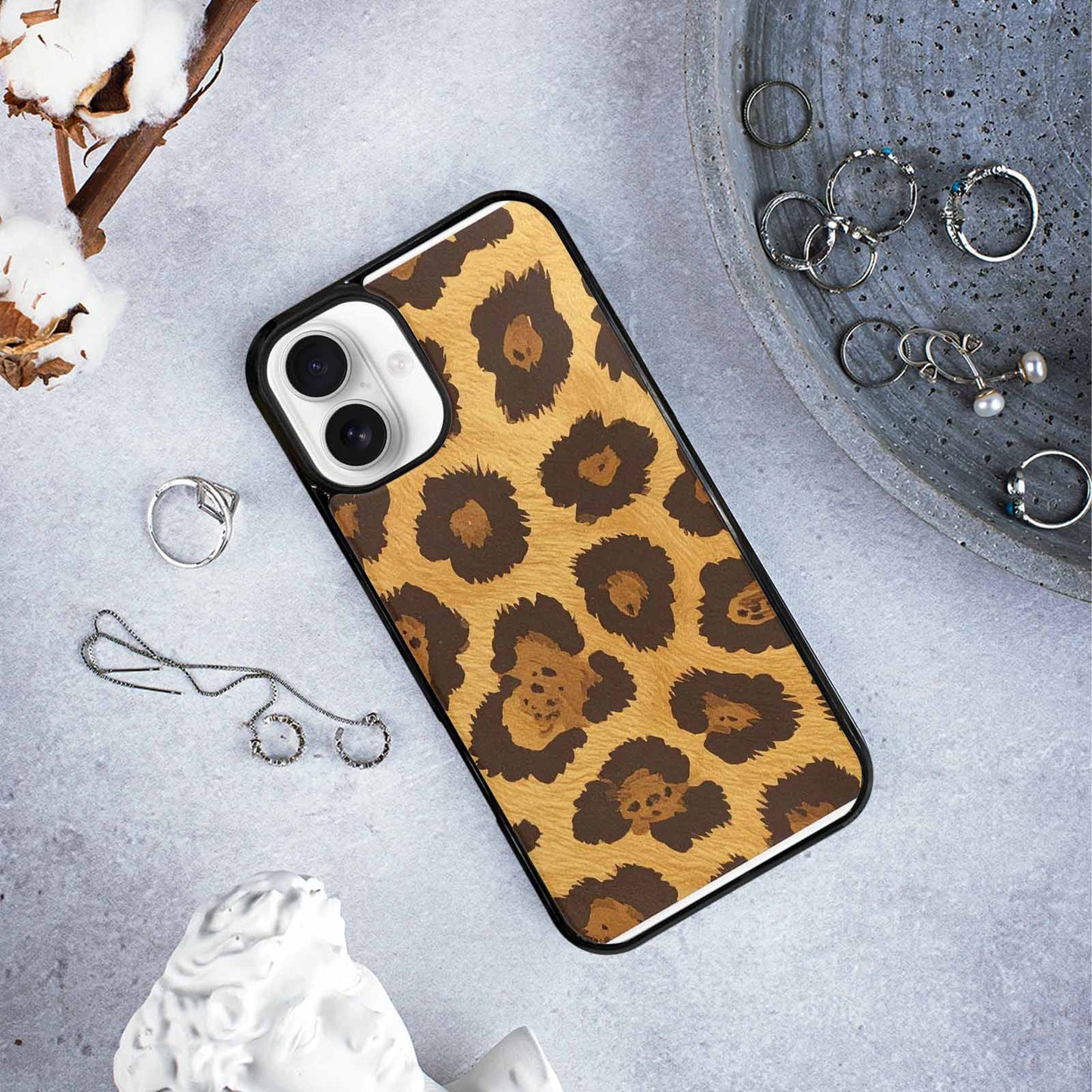 iPhone 16 Plus Case — Classic Leopard Print Warm Golden Tan, Custom Phone Case