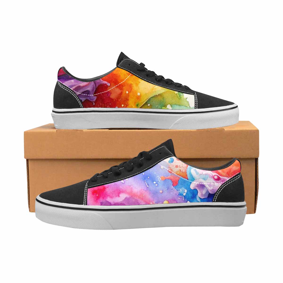 WOMEN'S Melting Icecream Collage Canvas Lace-Up Dreamcore Shoes