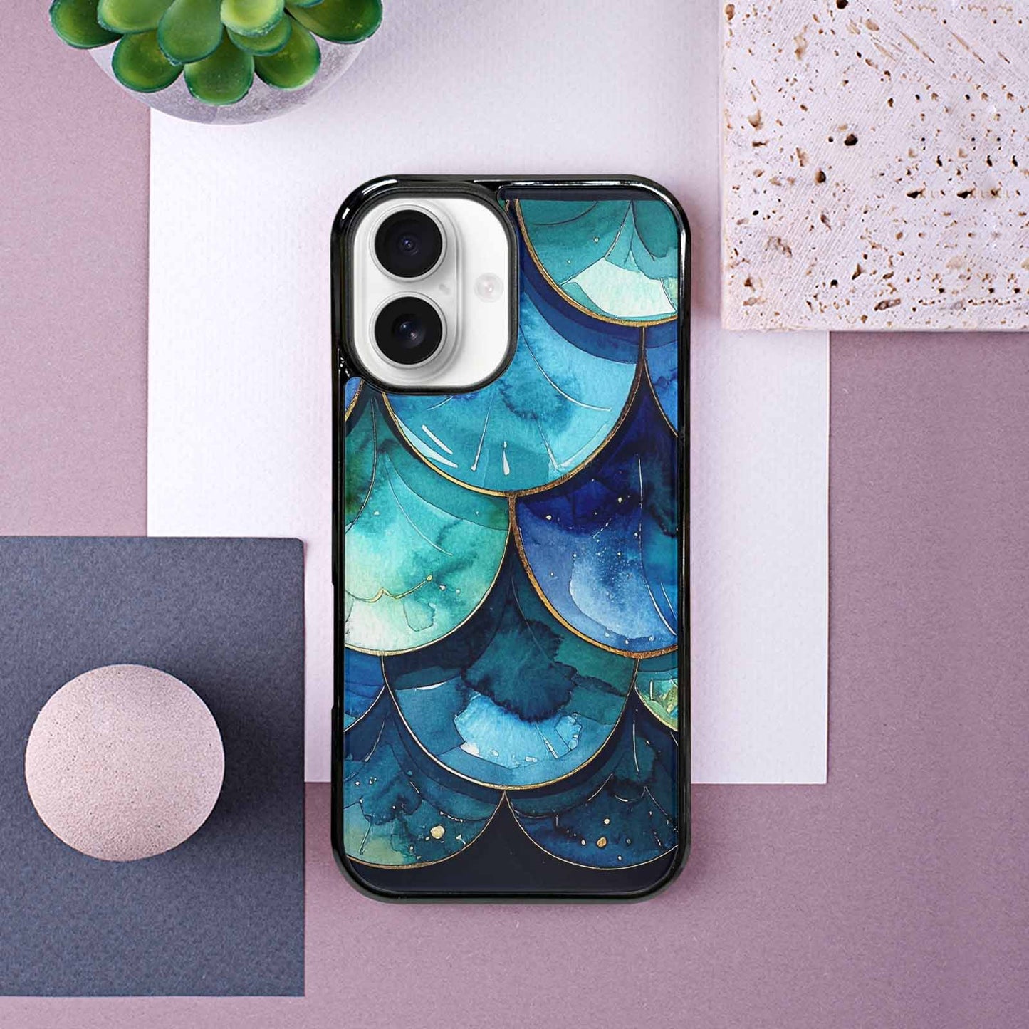 iPhone 16 Case — Mermaid Scale Art Pattern, Custom Designed Case Cover