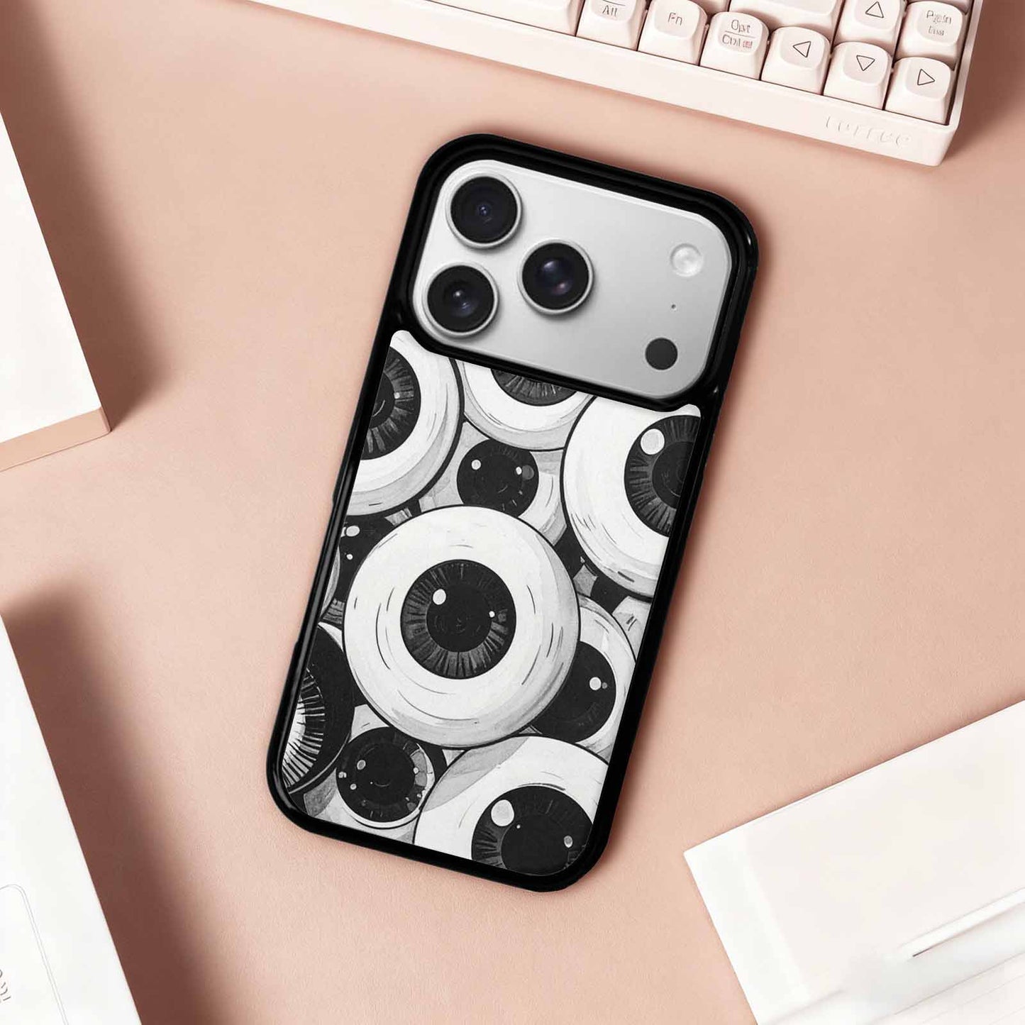 iPhone 17 Pro Case — Googly Cartoon Eyeballs Cartoon Cute, Custom Art Phone Cover