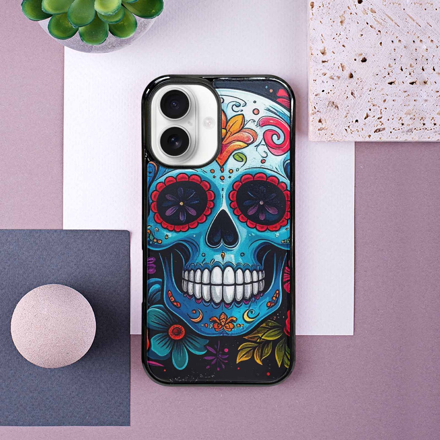 iPhone 16 Case — Graffiti Skull Art Seamless Pattern Vibrant, Personalized Phone Case