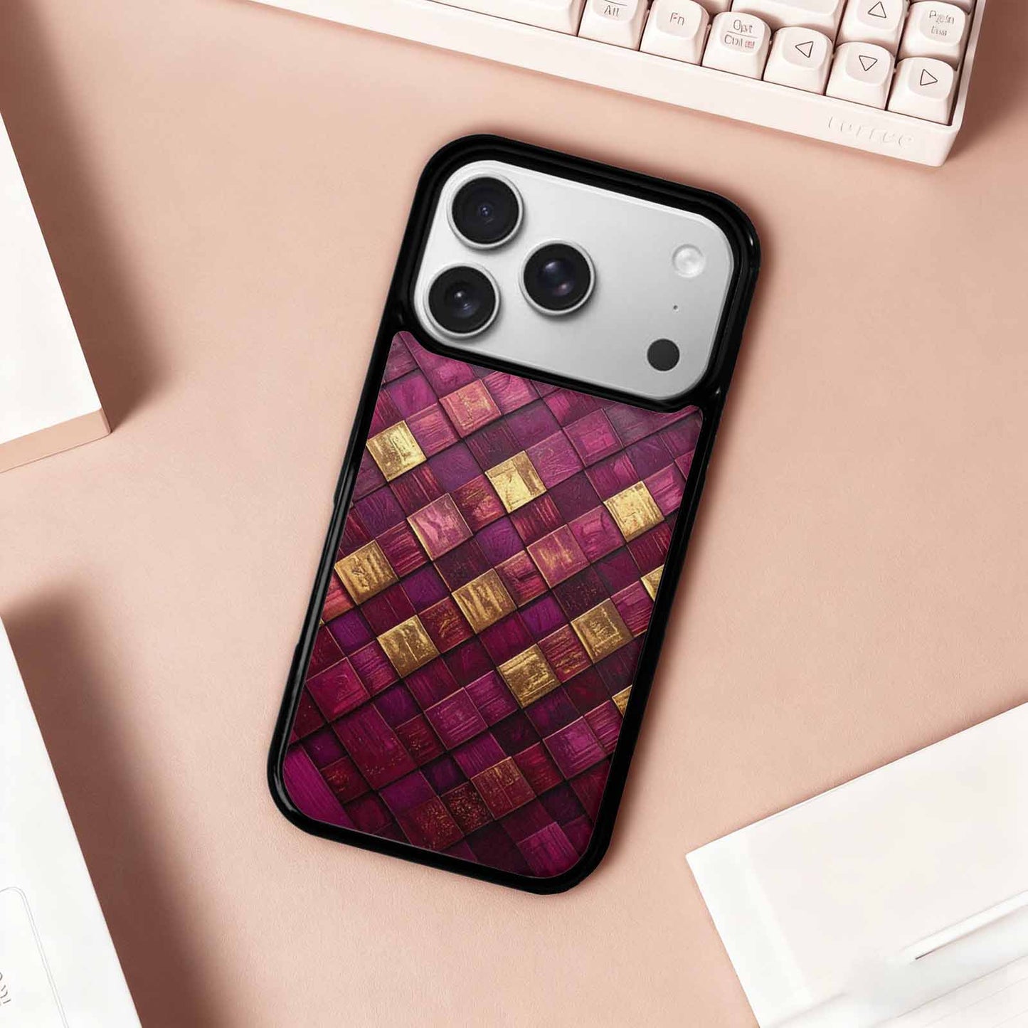 iPhone 17 Pro Case — Seamless Tileable Pattern Of Overlapping Original, Customized Protective Case