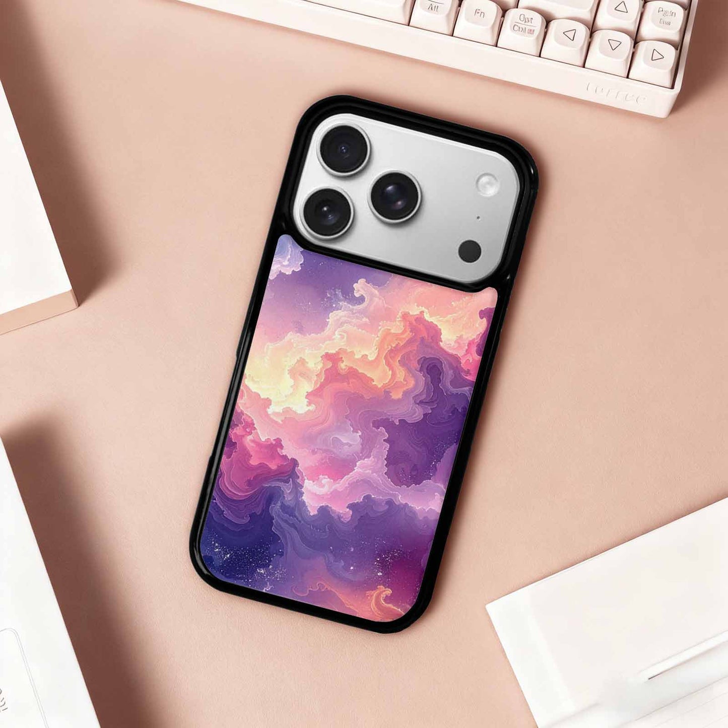 iPhone 17 Pro Case — Seamless Tileable Pattern Of Overlapping Galaxy, Custom Designed Case Cover
