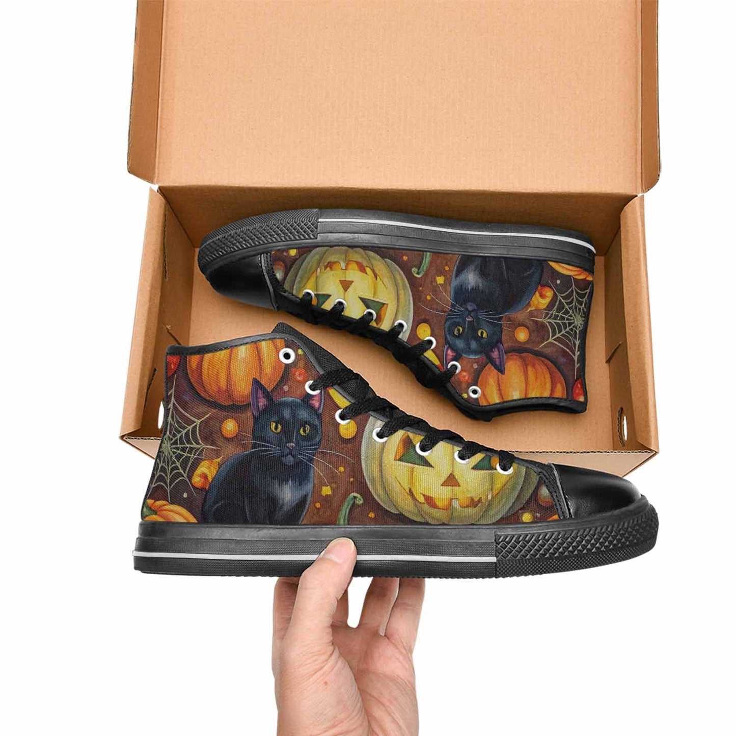 MEN'S Halloween High Top Canvas Surreal Custom Sneakers
