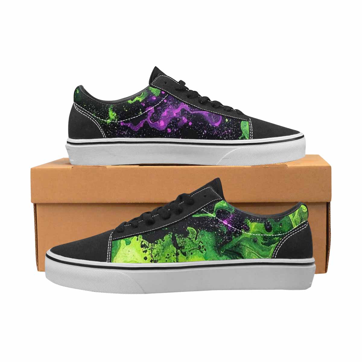 WOMEN'S Galaxy Nebula Lace-Up Canvas Melting Art Sneakers