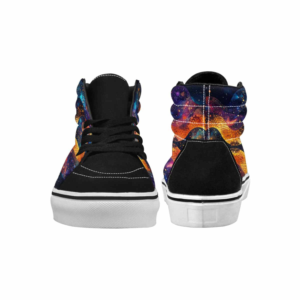 MEN'S Galaxy Snake Print High Top Canvas Surreal Custom Shoes