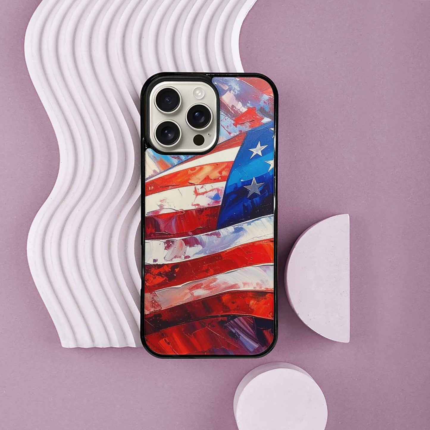 iPhone 16 Pro Max Case — Usa Flag Stars And Stripes Art, Custom Art Phone Cover