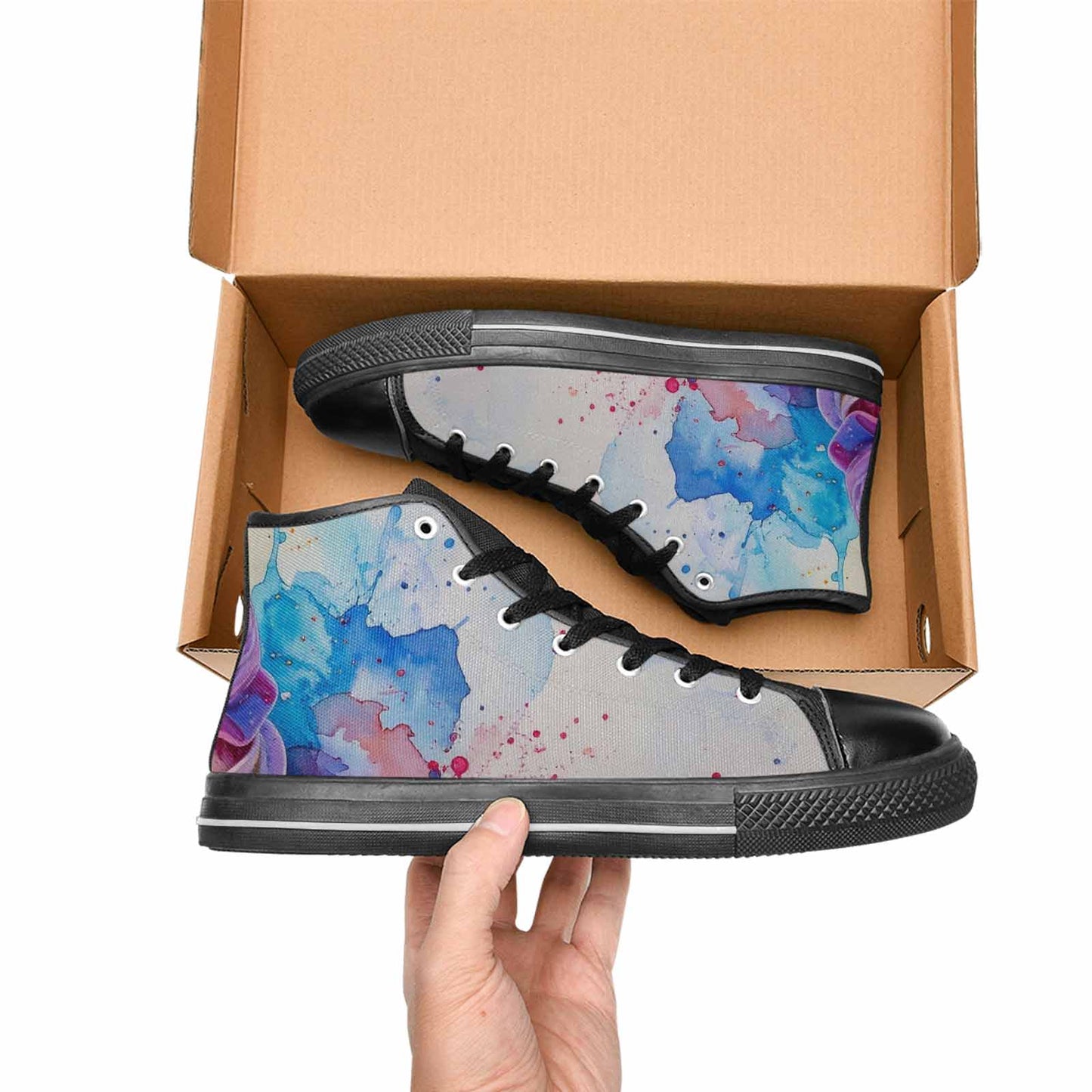 MEN'S Melting Icecream Collage High Top Canvas Vibrant Chaos Custom Sneakers