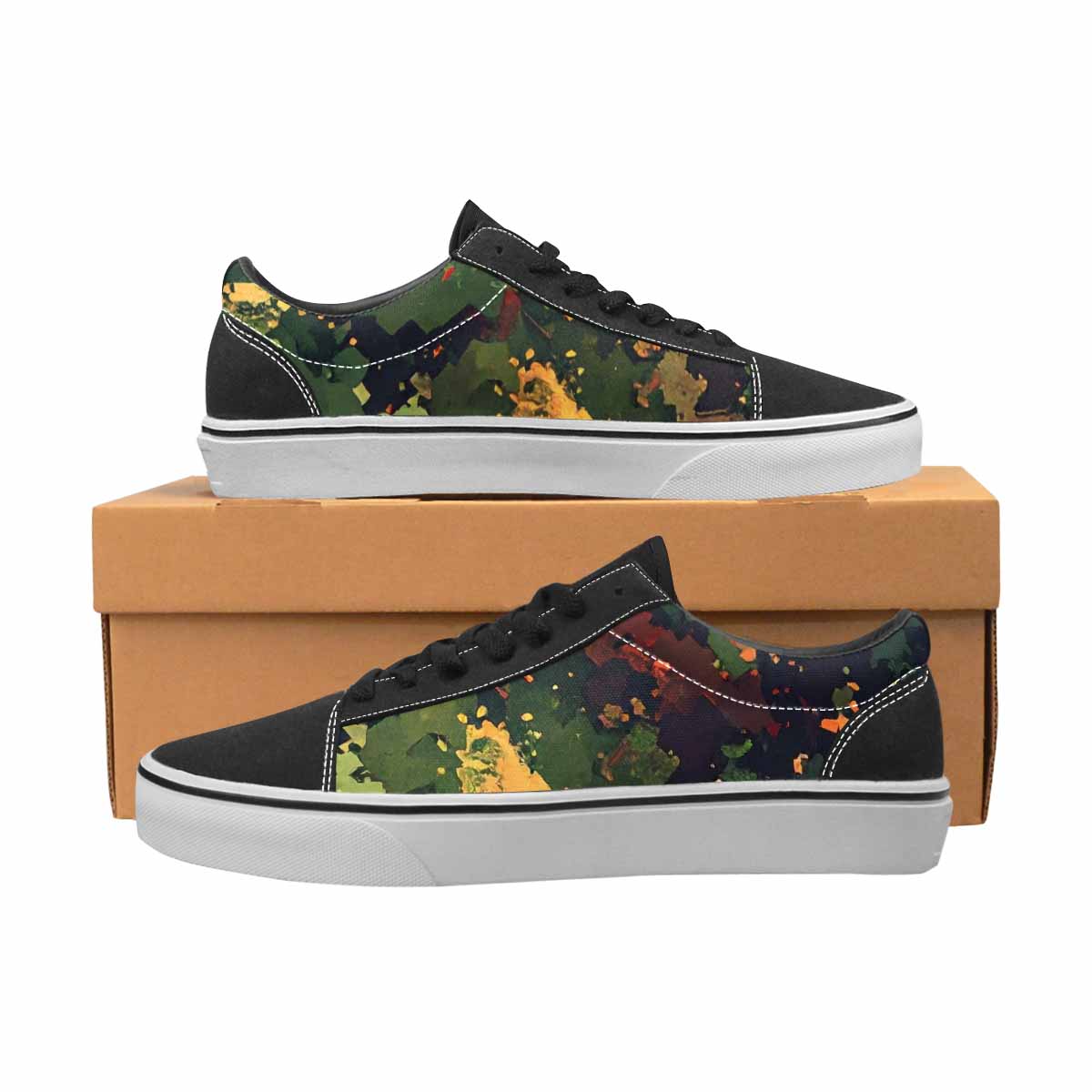 MEN'S Military Camouflage Blotch Canvas Lace-Up Vivid Custom Sneakers