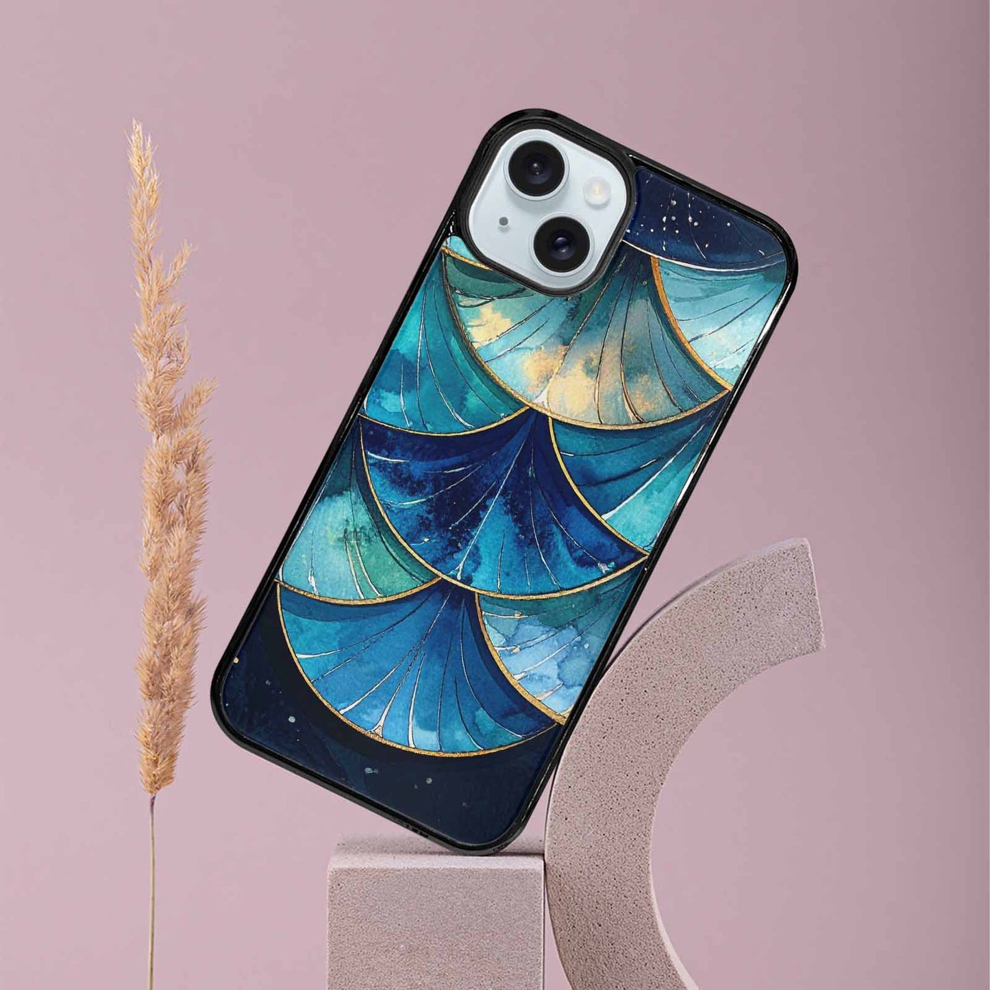iPhone 15 Plus Case — Mermaid Scale Art Pattern, Custom Phone Case