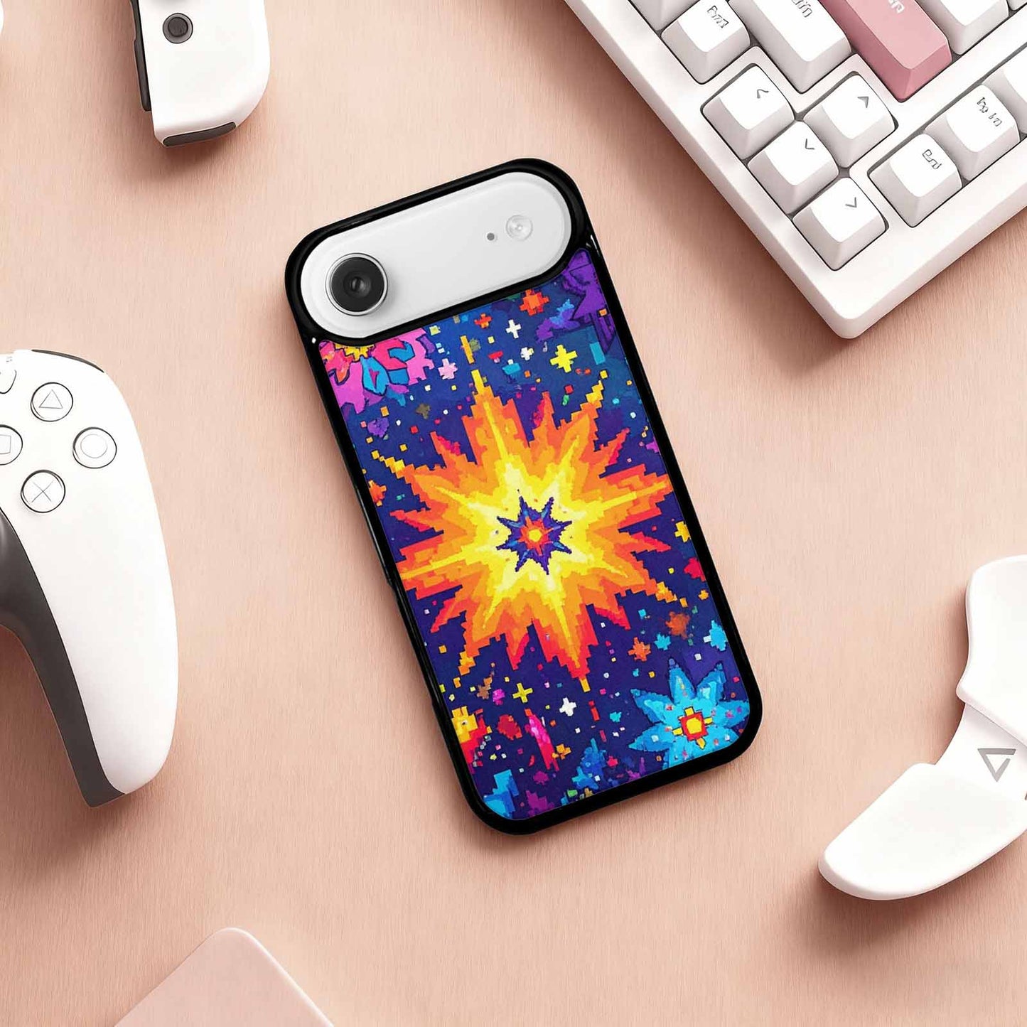 iPhone 17 Air Case — Pixel Art Bit Burst Pattern Original, Original Design Phone Case