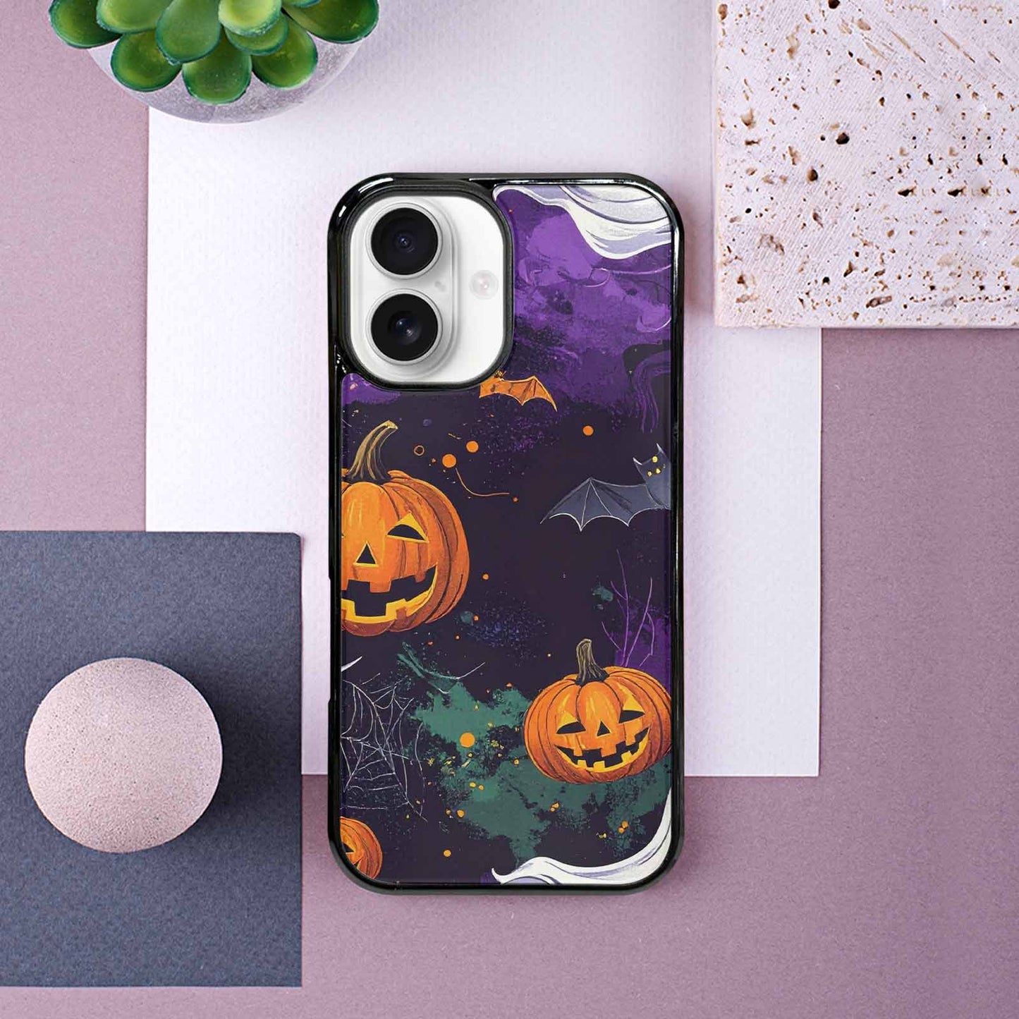 iPhone 16 Case — Halloween Art Print Edge To Edge, Original Design Phone Case