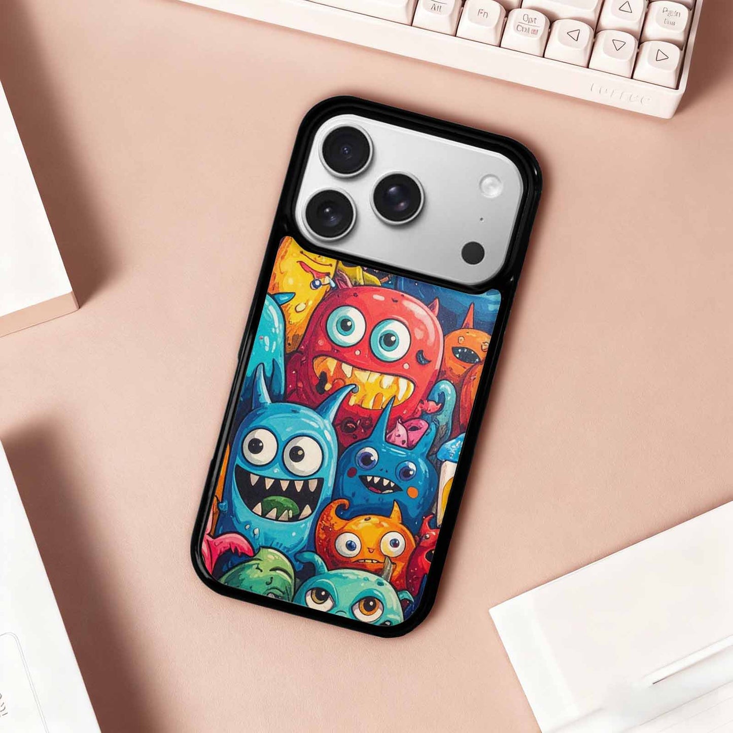iPhone 17 Pro Case — Small Cartoon Monster Character Pattern Cartoon, Unique Phone Case Design