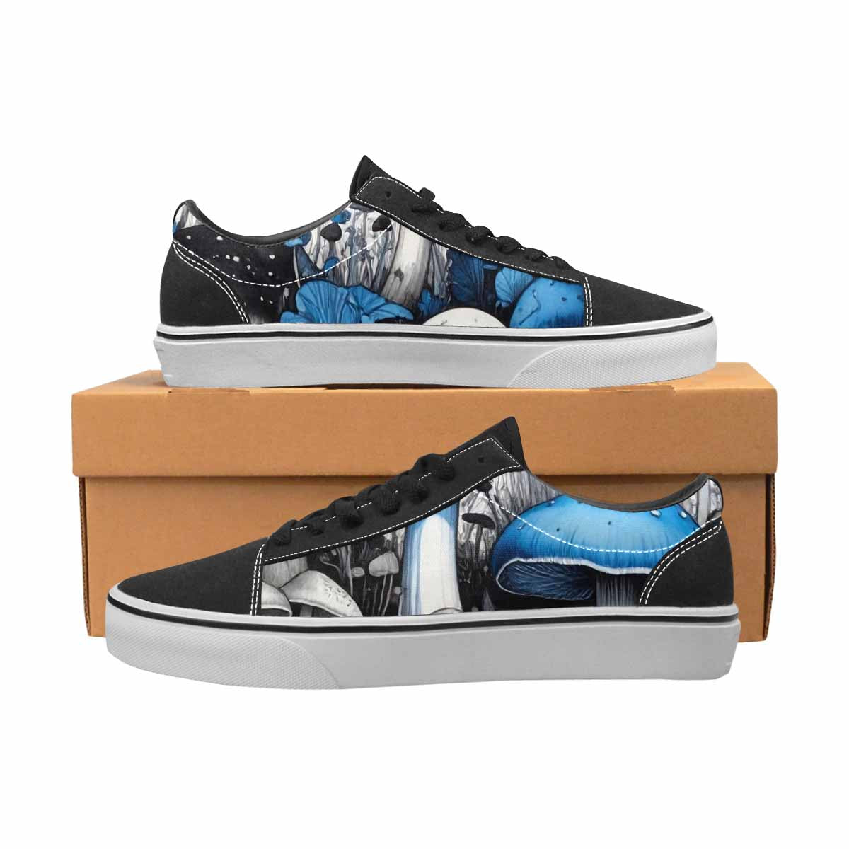 WOMEN'S Mushrooms (general) Lace-Up Canvas Neon Fantasy Shoes
