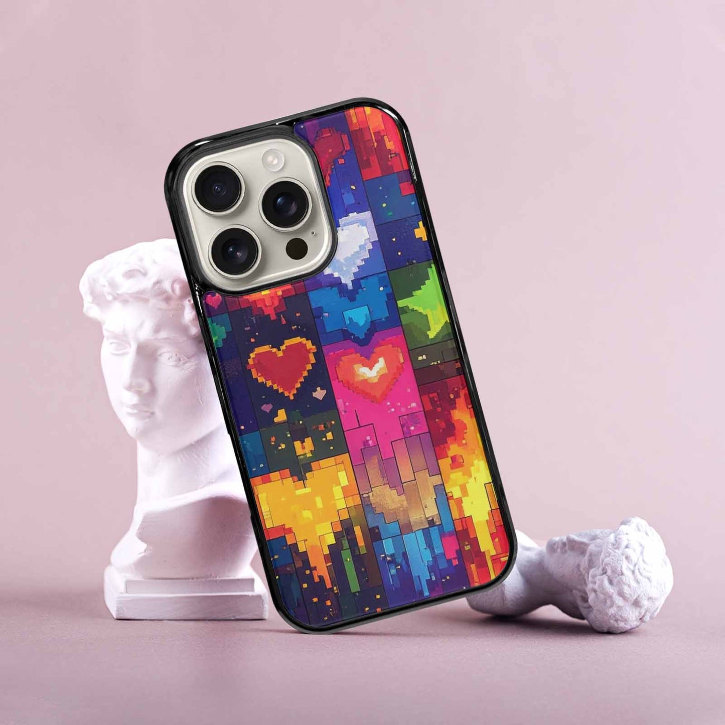 iPhone 16 Pro Case — Pixel Art 8 Bit Burst Pattern, Personalized Phone Case