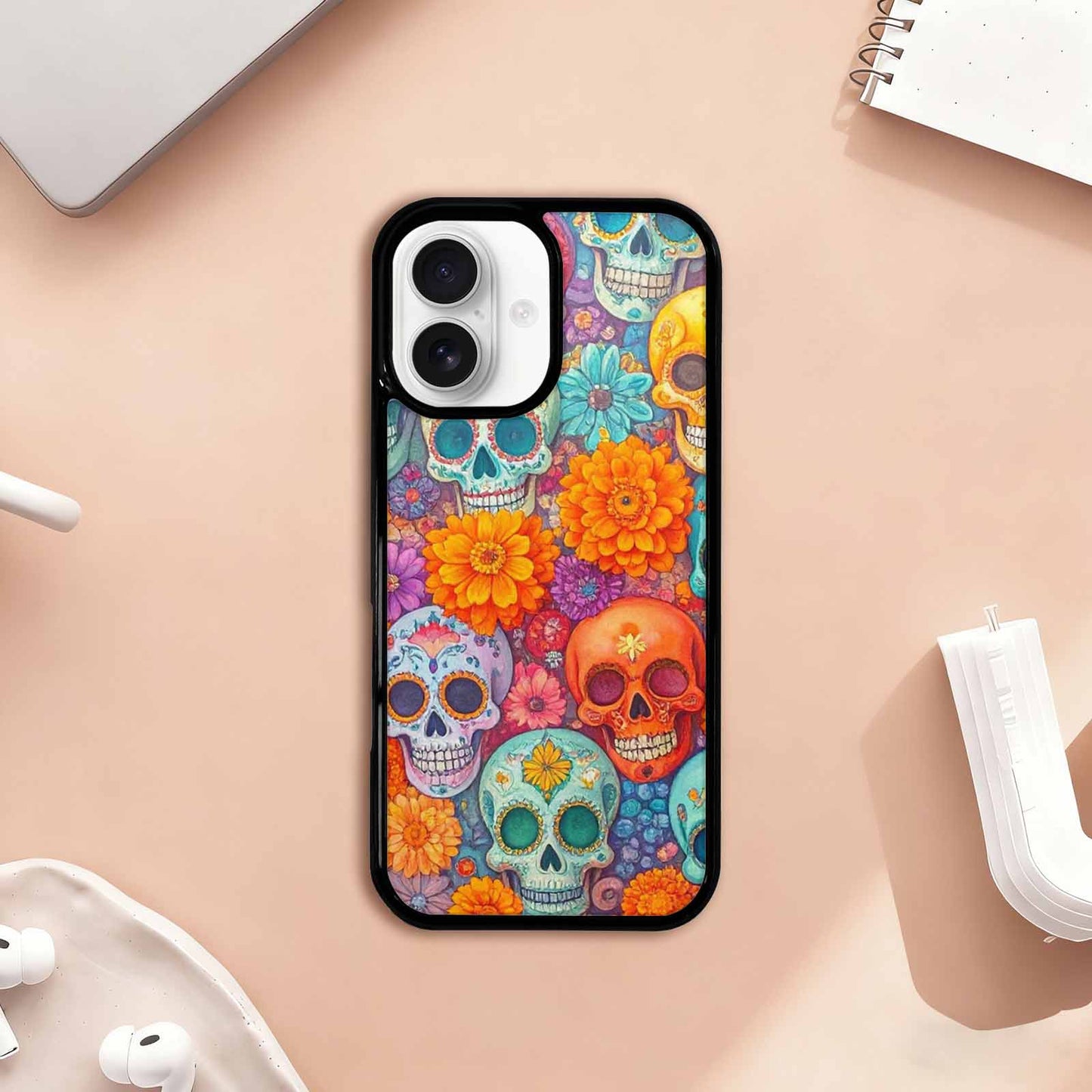 iPhone 17 Case — Ornate Candy Color Skull Gothic Skulls, Personalized Phone Case