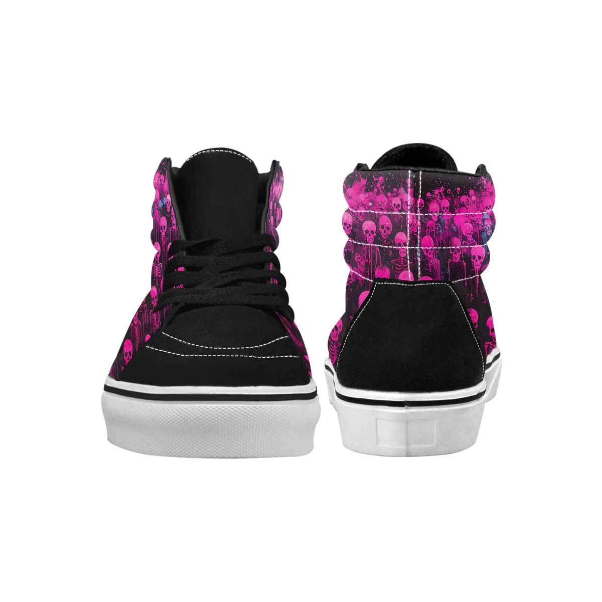 MEN'S Skeletons Neon Pink High Top Canvas Neon Fantasy Custom Shoes