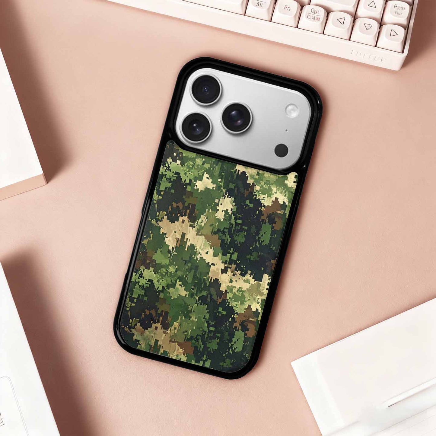 iPhone 17 Pro Case — Small Military Camouflage Blotch Pattern Camo, Original Design Phone Case