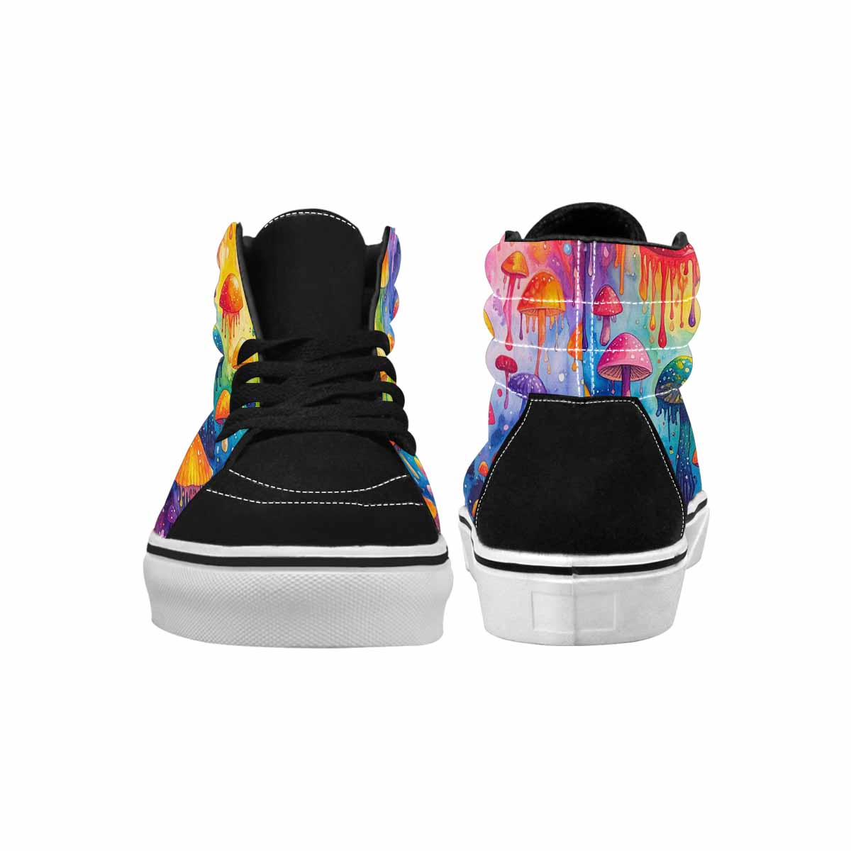 MEN'S Rainbow Drip Mushrooms High Top Canvas Y2K Custom Shoes