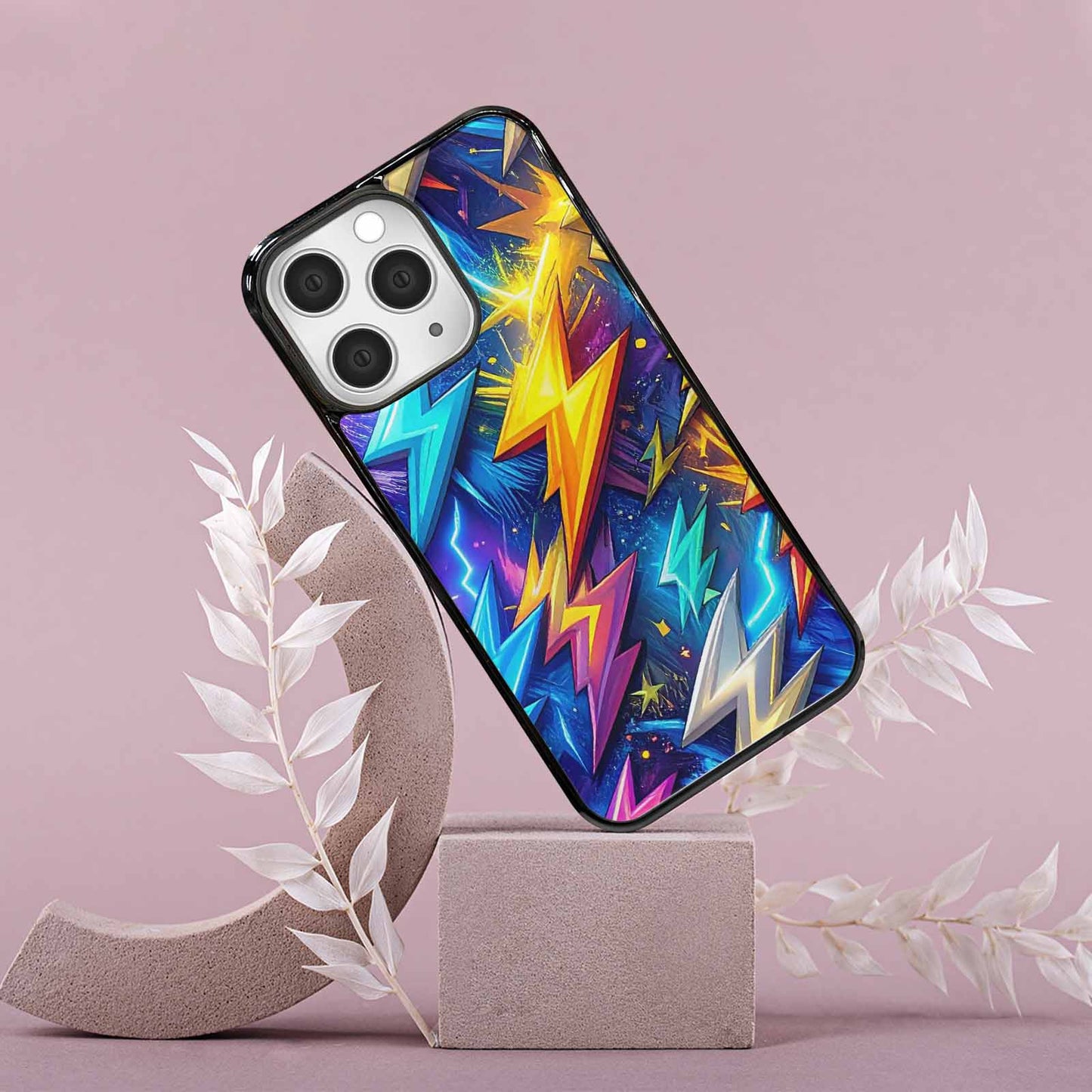 iPhone 15 Pro Max Case — Lightning Bolt Storm Pattern Hundreds Of, Personalized Phone Case