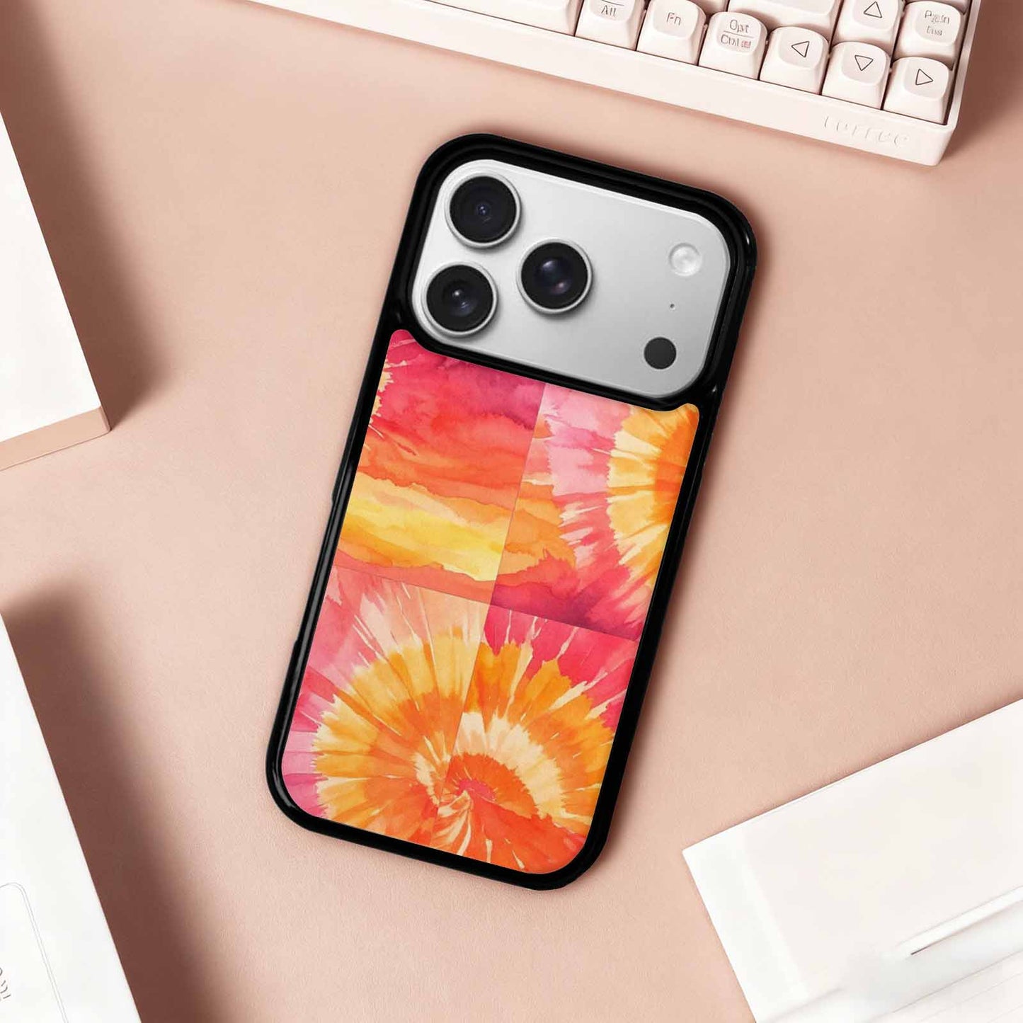iPhone 17 Pro Case — Tie Dye Sunset Wash Blended Tie, Custom Print Case Cover